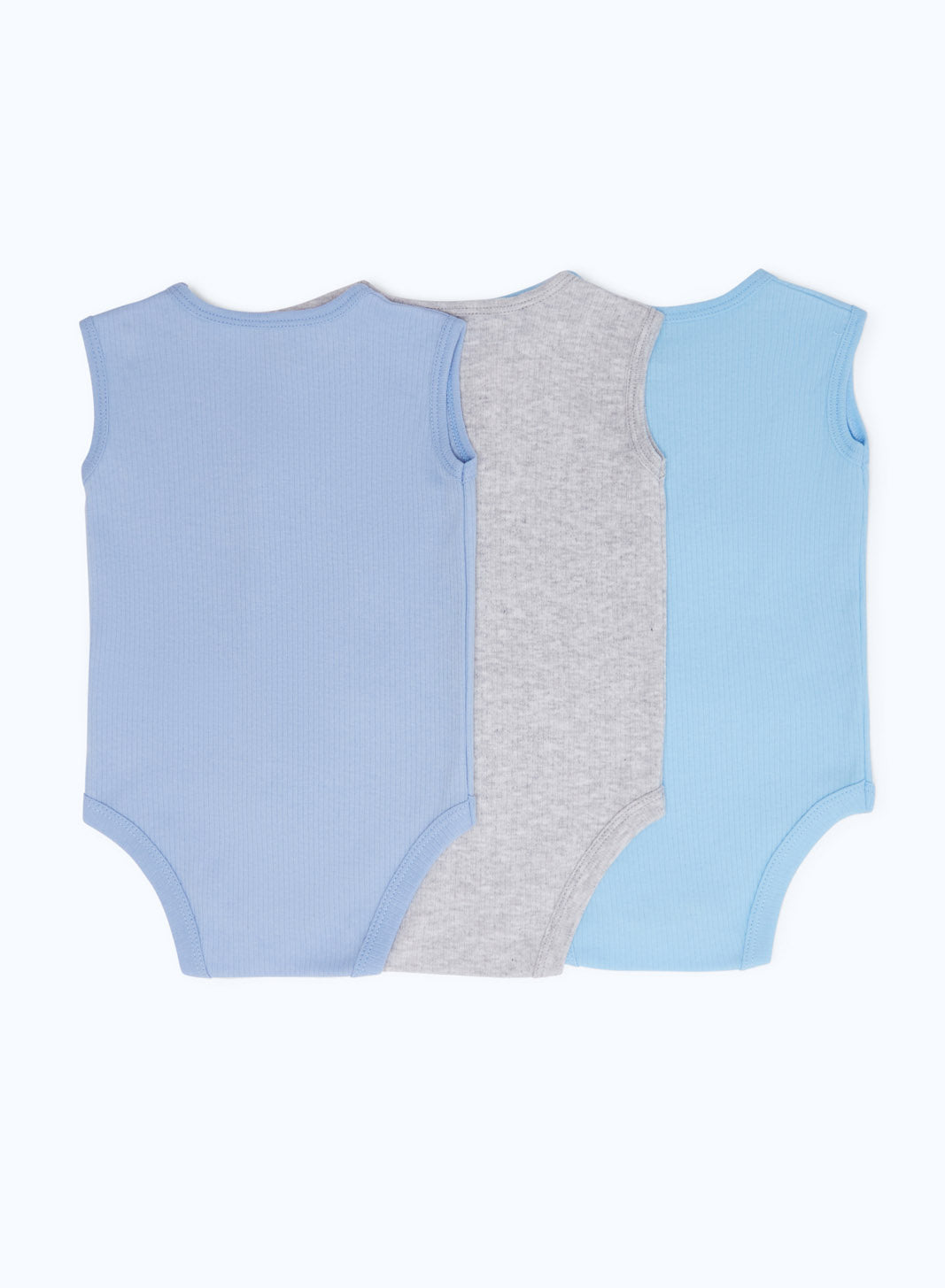 Redtag-Assorted-3-Pack-Rib-Vest-Bodysuit-Category:Bodysuits,-Colour:Blue,-Deals:New-In,-Dept:New-Born,-Filter:Baby-(0-to-12-Mths),-H1:KWR,-H2:NBF,-H3:RMS,-H4:BSS,-NBF-Bodysuits,-New-In-NBF-APL,-Non-Sale,-S23A,-Season:S23B,-Section:Boys-(0-to-14Yrs)-Baby-0 to 12 Months