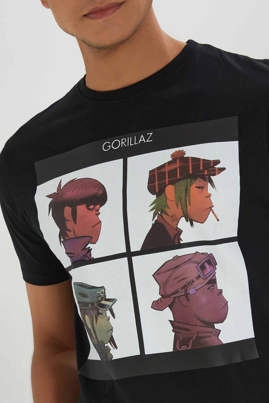 Redtag-Men-Black-Gorillaz-T-Shirt-Category:T-Shirts,-Colour:Black,-Deals:New-In,-Dept:Menswear,-Filter:Men's-Clothing,-Men-T-Shirts,-New-In-Men-APL,-Non-Sale,-Section:Men,-W22B-Men's-