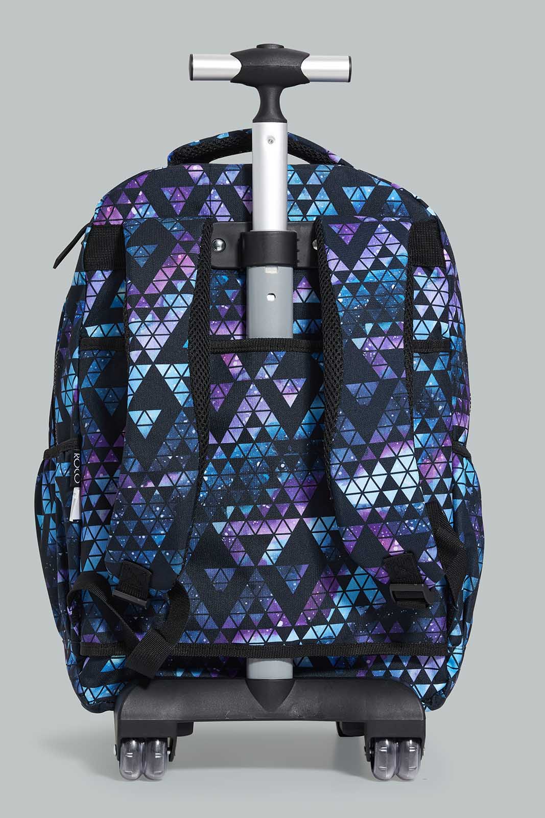 Redtag-Black/Blue-Geometric-Print-Trolley-Bag-With-Pencil-Case-BOY-Trolley,-Category:Bags,-CHR,-Colour:Assorted,-Filter:Boys-Accessories,-New-In,-New-In-BOY-ACC,-Non-Sale,-Section:Boys-(0-to-14Yrs),-W22-Check-