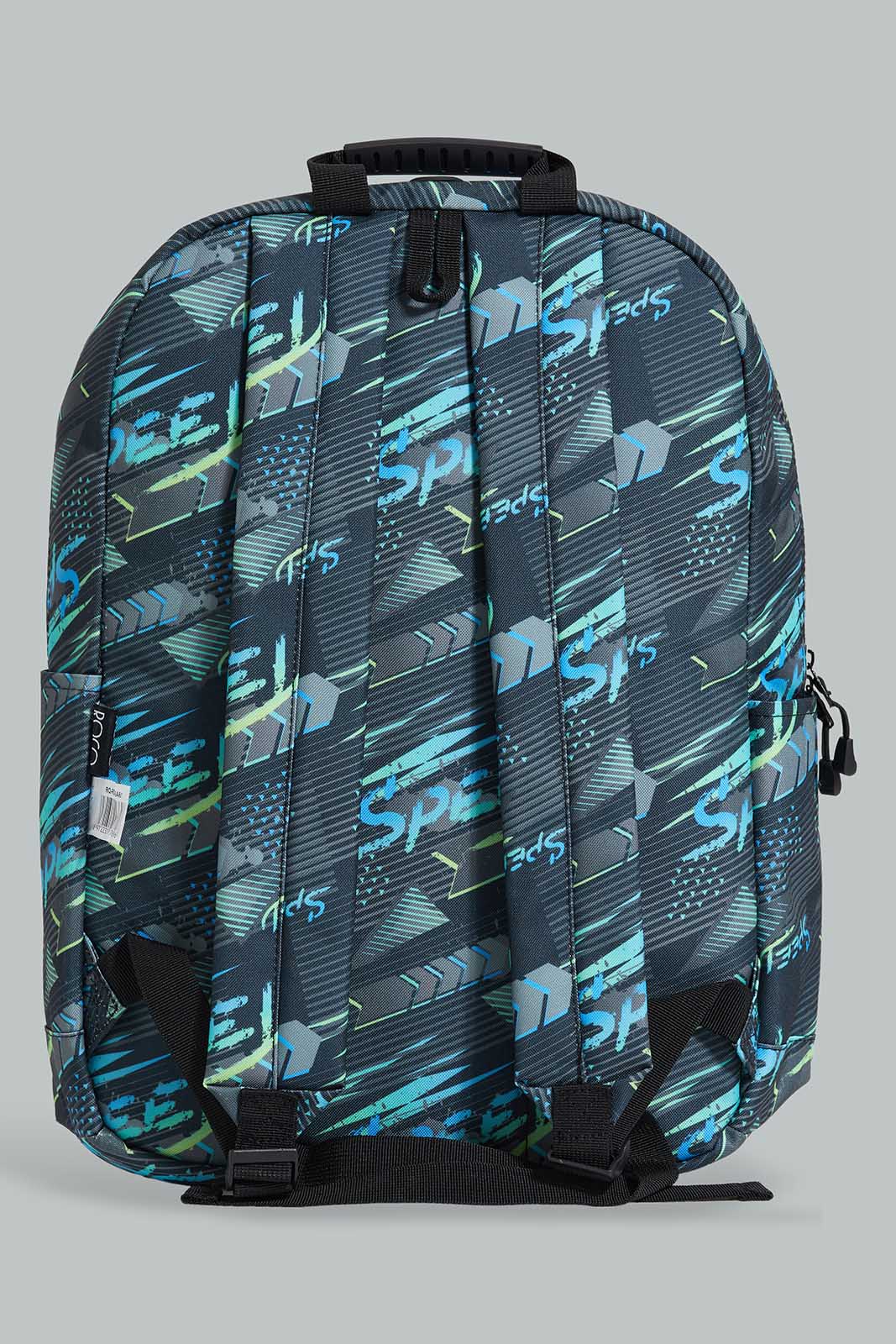 Black And Grey Speed Backpack With Pencil Case (2 Piece)