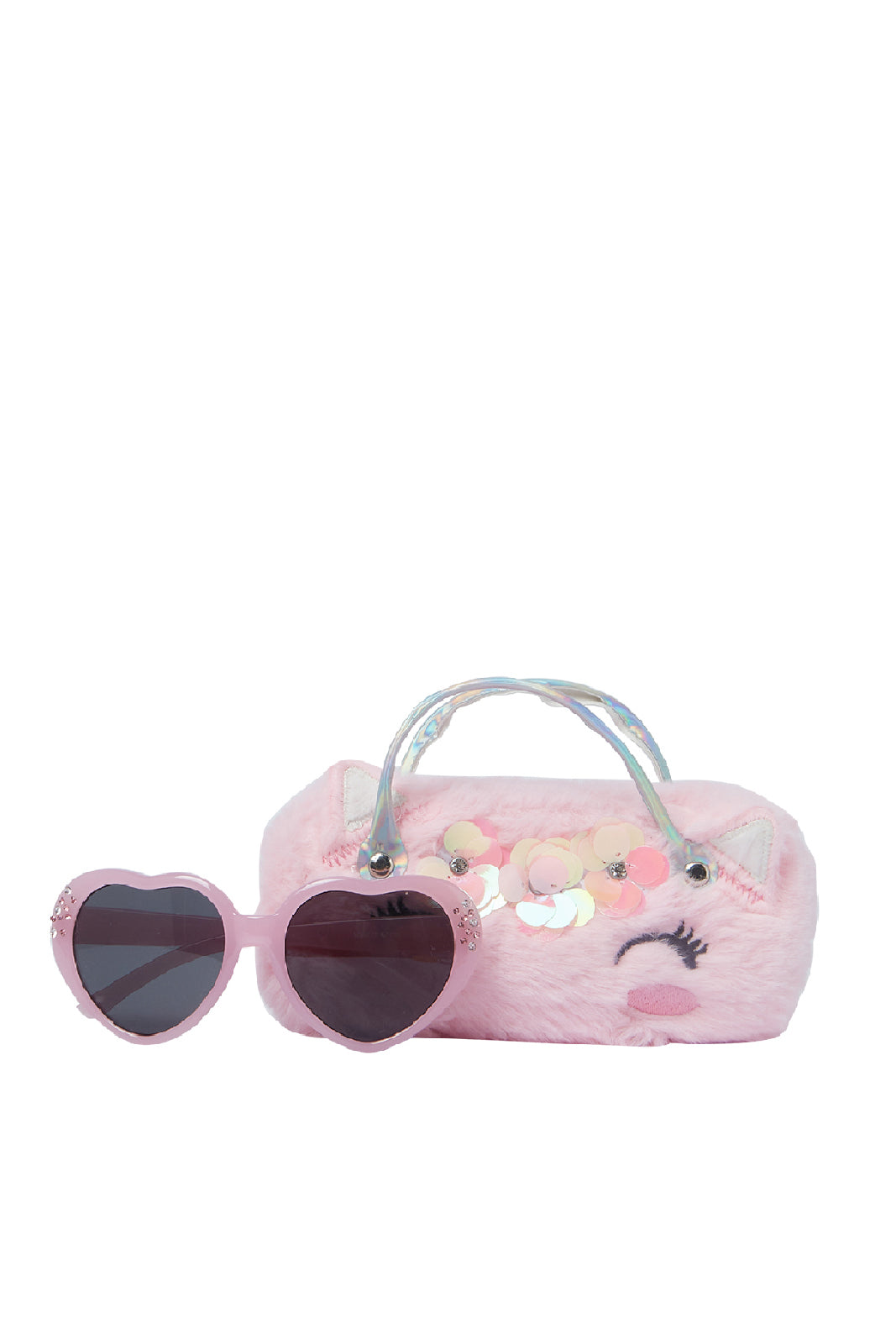 Redtag-Heart-Sunglasses-With-Character-Embellished-Case-Category:Sunglasses,-Colour:Assorted,-Dept:Girls,-Filter:Girls-Accessories,-GIR-Sunglasses,-New-In,-New-In-GIR-ACC,-Non-Sale,-S23A,-Section:Girls-(0-to-14Yrs)-Girls-