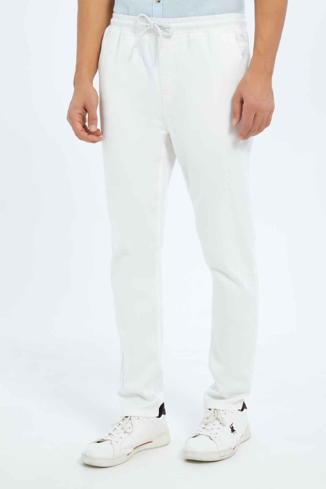 Redtag-Men-White-Pull-On-Trousers-Category:Trousers,-Colour:White,-Deals:New-In,-Dept:Menswear,-Filter:Men's-Clothing,-Men-Trousers,-New-In-Men-APL,-Non-Sale,-S23A,-Section:Men,-TBL-Men's-