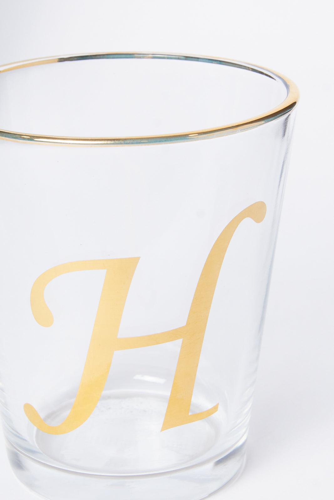 Redtag-Clear-Alphabet-Glass-H-Category:Glasses,-Colour:White,-Deals:New-In,-Dept:Home,-Filter:Home-Dining,-HMW-DIN-Drinkware,-New-In-HMW-DIN,-Non-Sale,-S23A,-Section:Homewares-Home-Dining-