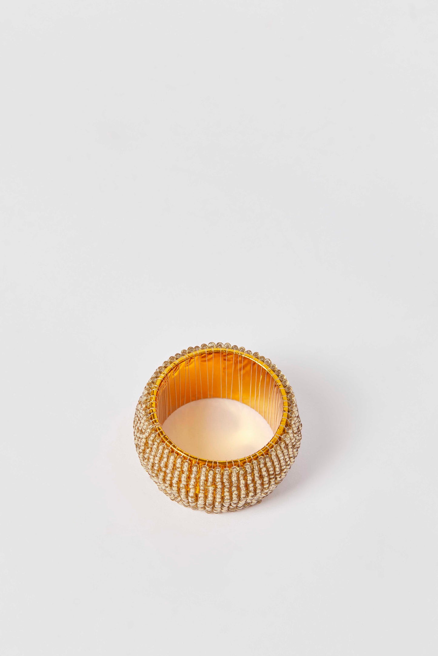 Redtag-Gold-Round-Beaded-Napkin-Ring-Set-(4-Piece)-Category:Napkins-&-Tissues,-Colour:Gold,-Deals:New-In,-Dept:Home,-Filter:Home-Dining,-HMW-DIN-Kitchen-Accessories,-New-In-HMW-DIN,-Non-Sale,-S23A,-Section:Homewares-Home-Dining-