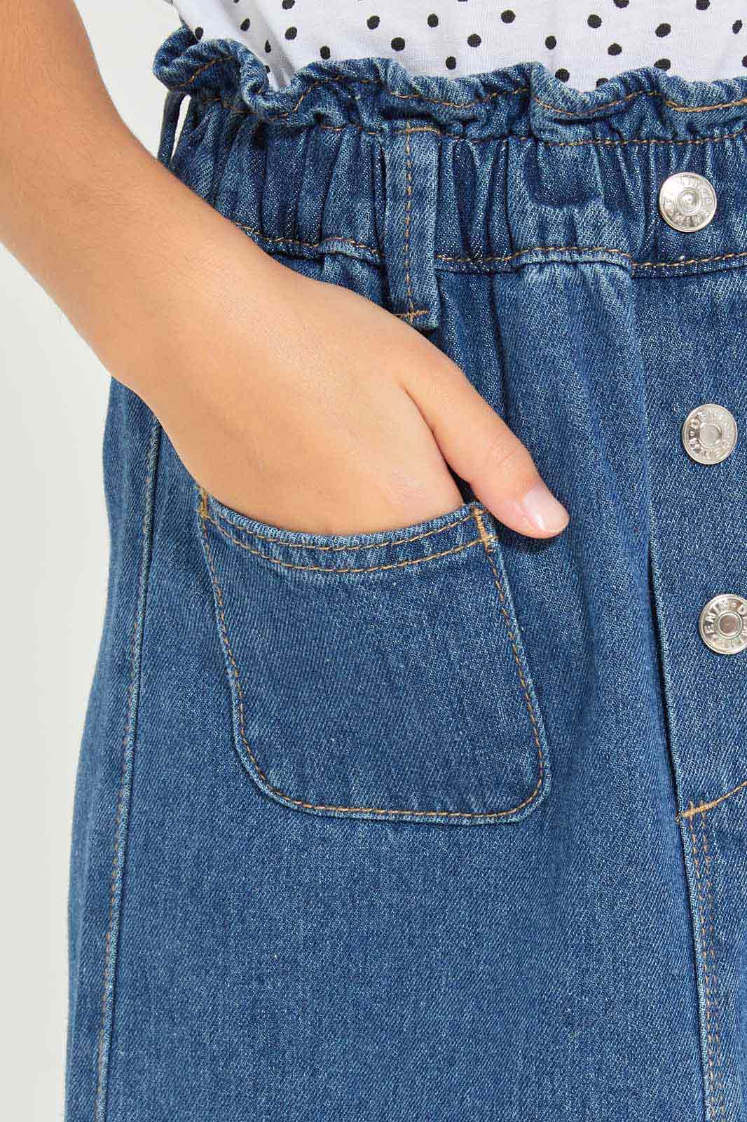 Redtag-Girls-Blue-Denim-Skirt-Stonewash-Category:Skirts,-Colour:Blue,-Deals:New-In,-Dept:Girls,-Filter:Girls-(2-to-8-Yrs),-GIR-Skirts,-New-In-GIR-APL,-Non-Sale,-S23A,-Section:Girls-(0-to-14Yrs)-Girls-2 to 8 Years