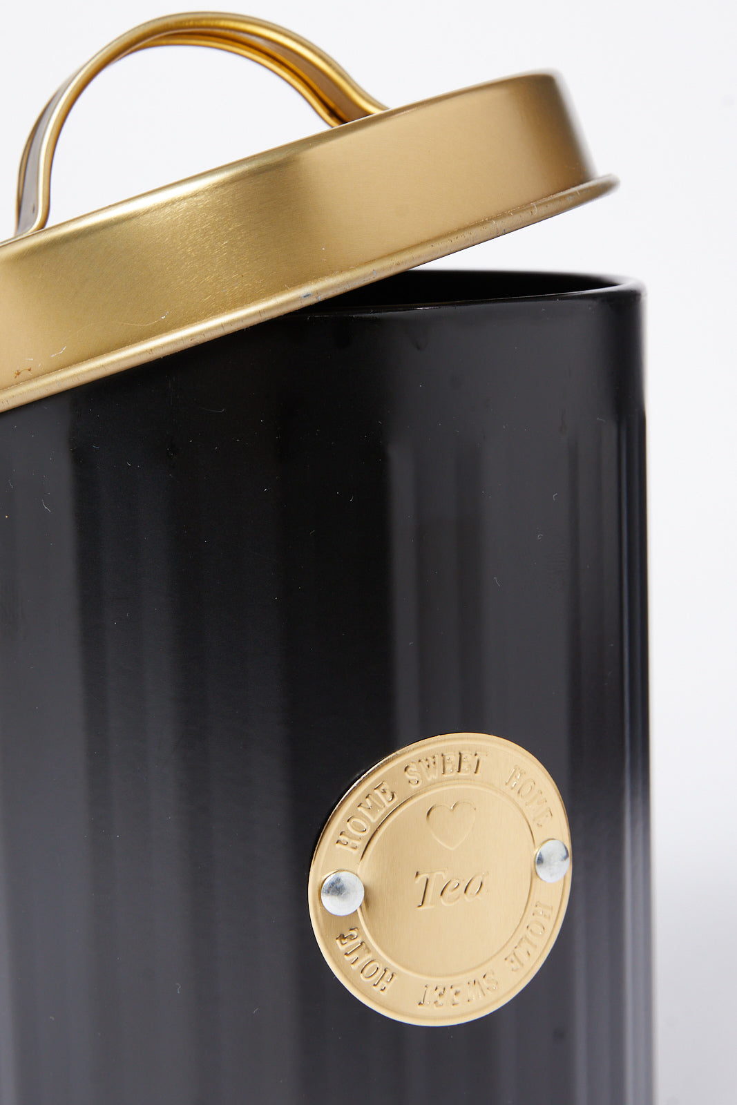 Redtag-Black-Round-Tea-Canister-Category:Canisters-And-Jars,-Colour:Black,-Deals:New-In,-Dept:Home,-Filter:Home-Dining,-HMW-DIN-Storage,-New-In-HMW-DIN,-Non-Sale,-S23A,-Section:Homewares-Home-Dining-