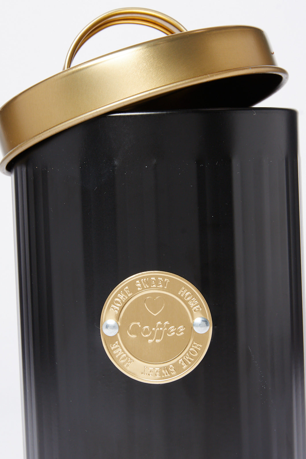 Redtag-Black-Round-Coffee-Canister-Category:Canisters-And-Jars,-Colour:Black,-Deals:New-In,-Dept:Home,-Filter:Home-Dining,-HMW-DIN-Storage,-New-In-HMW-DIN,-Non-Sale,-S23A,-Section:Homewares-Home-Dining-