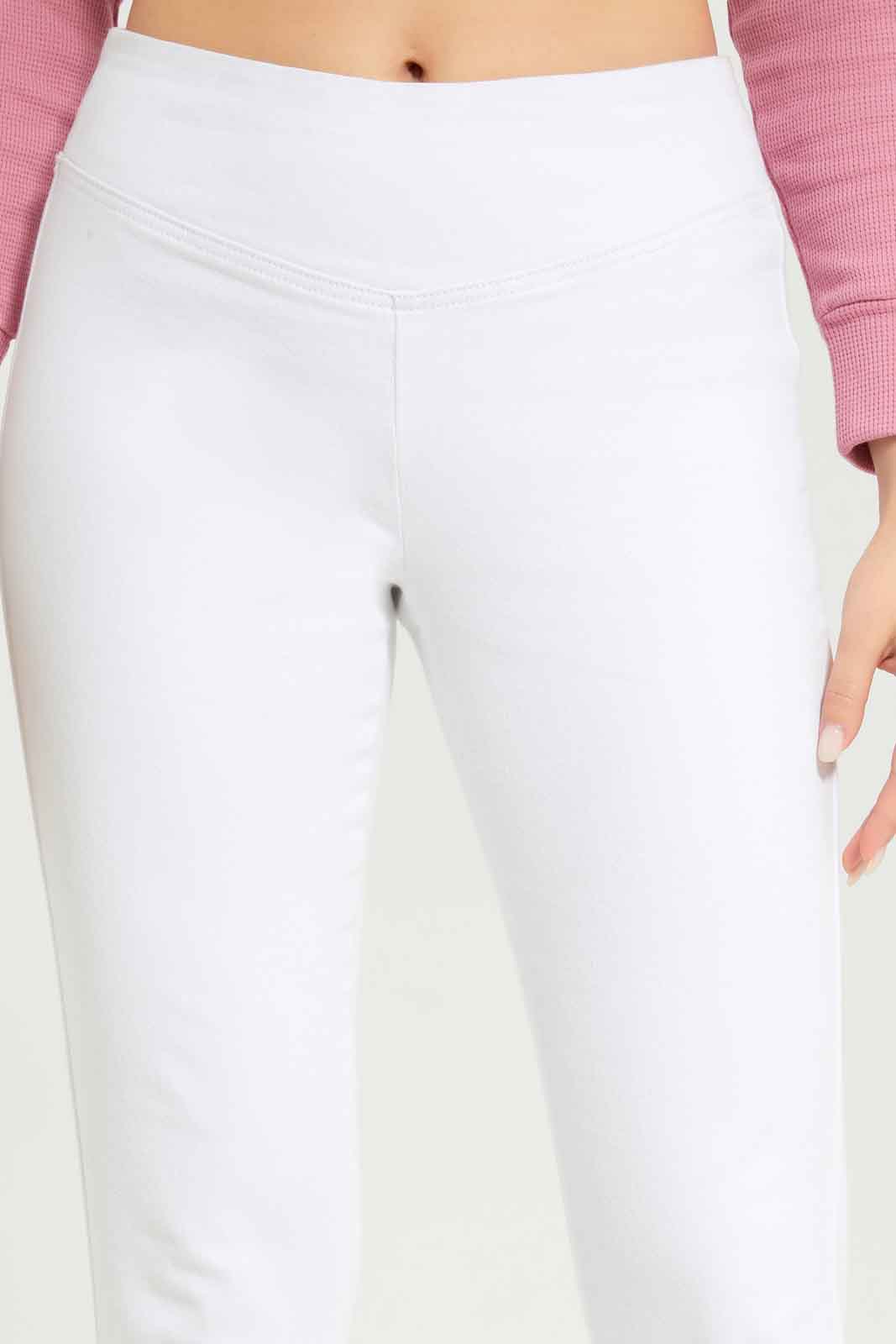 Women White Skinny Mid Waist Jeans