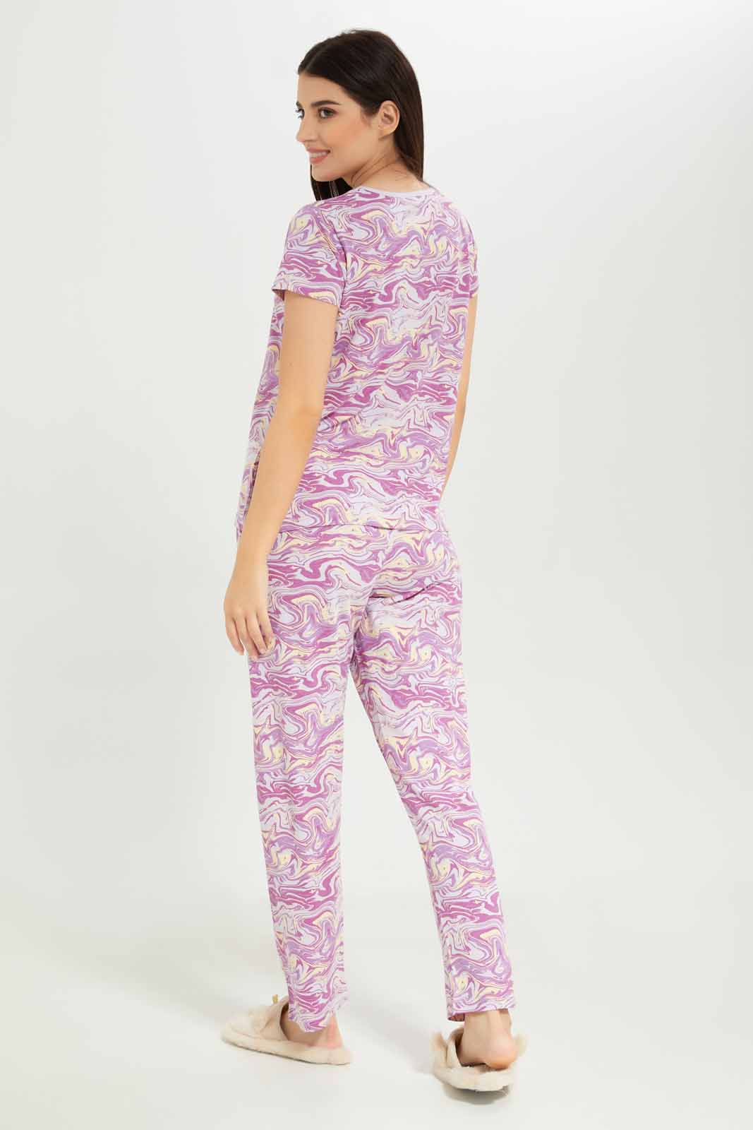 Women Purple Pyjama Set (2 Piece)
