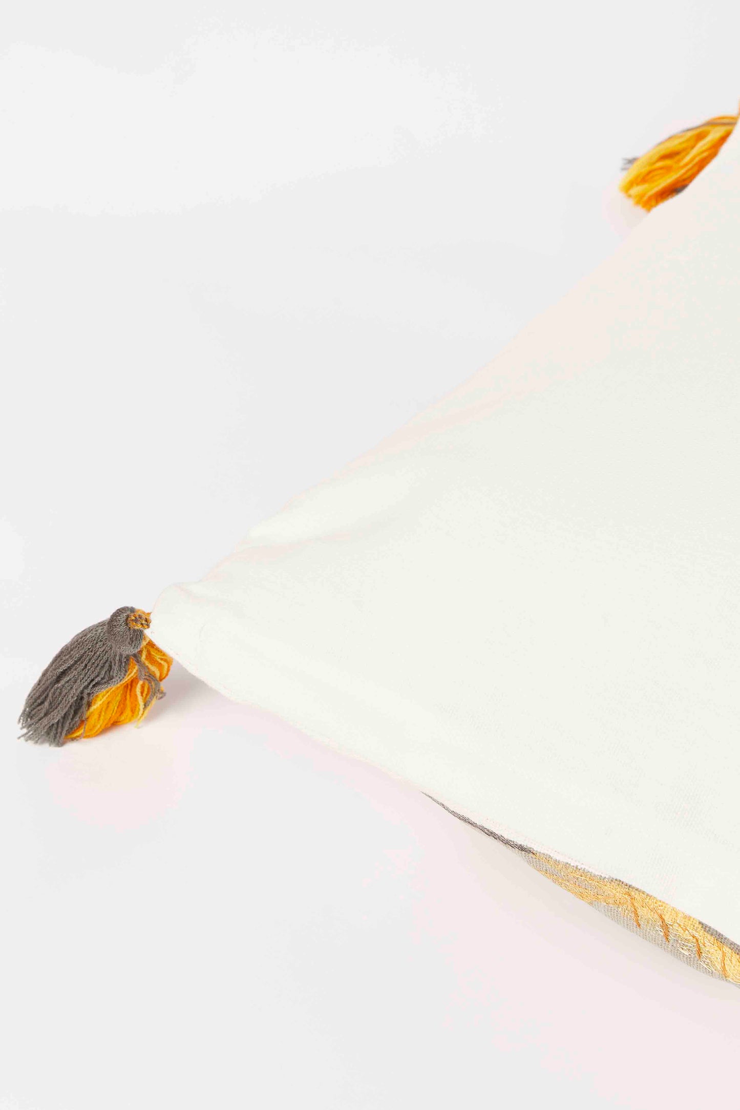Redtag-Mustard-Floral-Embroidery-Cushion-Category:Cushions,-Colour:Multicolour,-Deals:New-In,-Dept:Home,-Filter:Home-Bedroom,-HMW-BED-Cushions,-New-In-HMW-BED,-Non-Sale,-S23A,-Section:Homewares-Home-Bedroom-