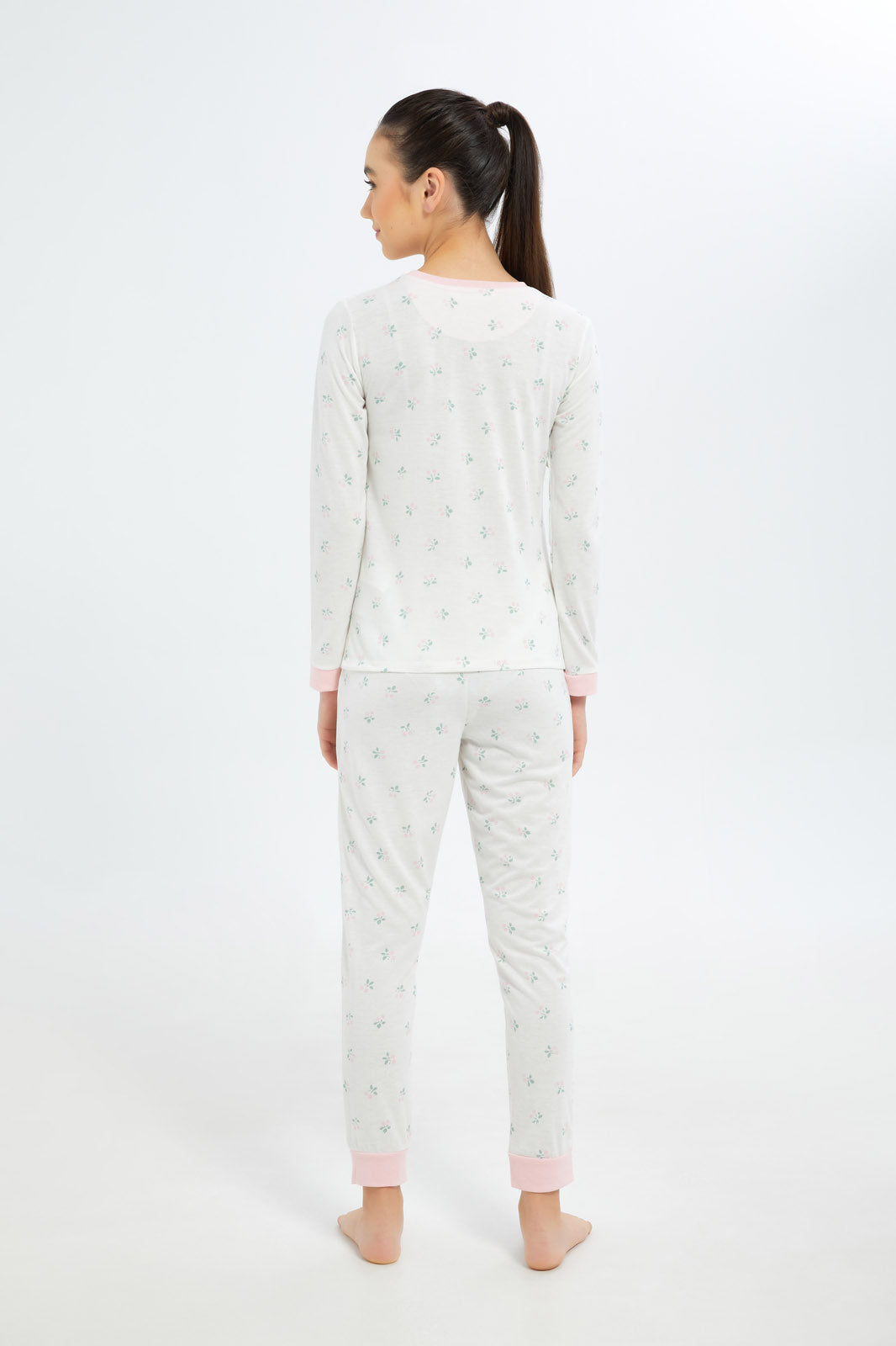 Redtag-Girls-White-Ditsy-Print-L/S-Pajama-Sets-Category:Pyjama-Sets,-Colour:White,-Deals:2-FOR-89,-Deals:New-In,-Dept:Girls,-Filter:Senior-Girls-(8-to-14-Yrs),-GSR-Pyjama-Sets,-H1:KWR,-H2:GSR,-H3:NWR,-H4:PJS,-New-In-GSR-APL,-Non-Sale,-S23A,-Season:S23A,-Section:Girls-(0-to-14Yrs)-Senior-Girls-9 to 14 Years