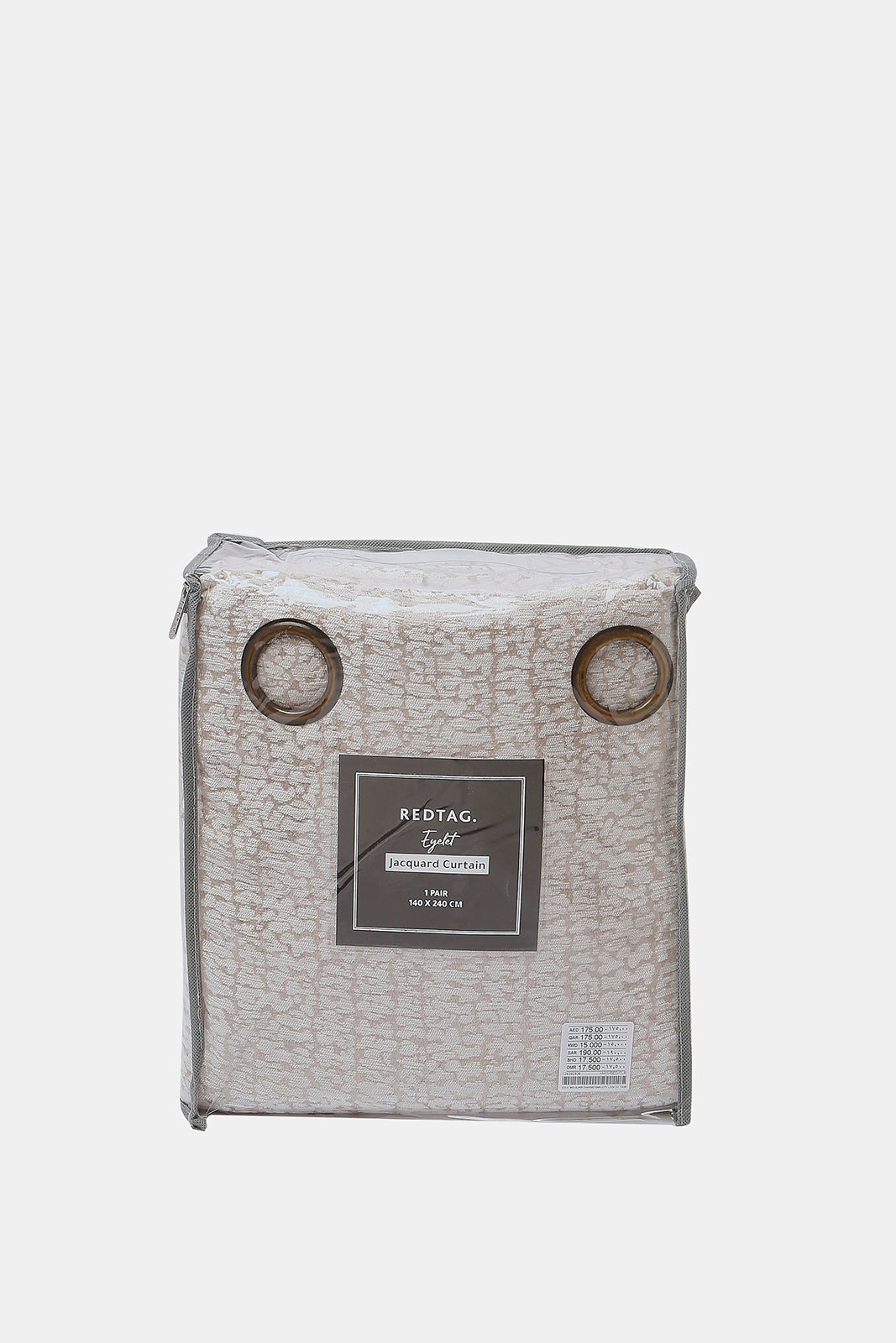 Redtag-Beige-2-Piece-Textured-Jacquard-Curtain-With-Grommet-(Without-Lining)-Category:Curtains,-Colour:Beige,-Deals:New-In,-Dept:Home,-Filter:Home-Bedroom,-HMW-BED-Curtains,-New-In-HMW-BED,-Non-Sale,-S23A,-Section:Homewares-Home-Bedroom-