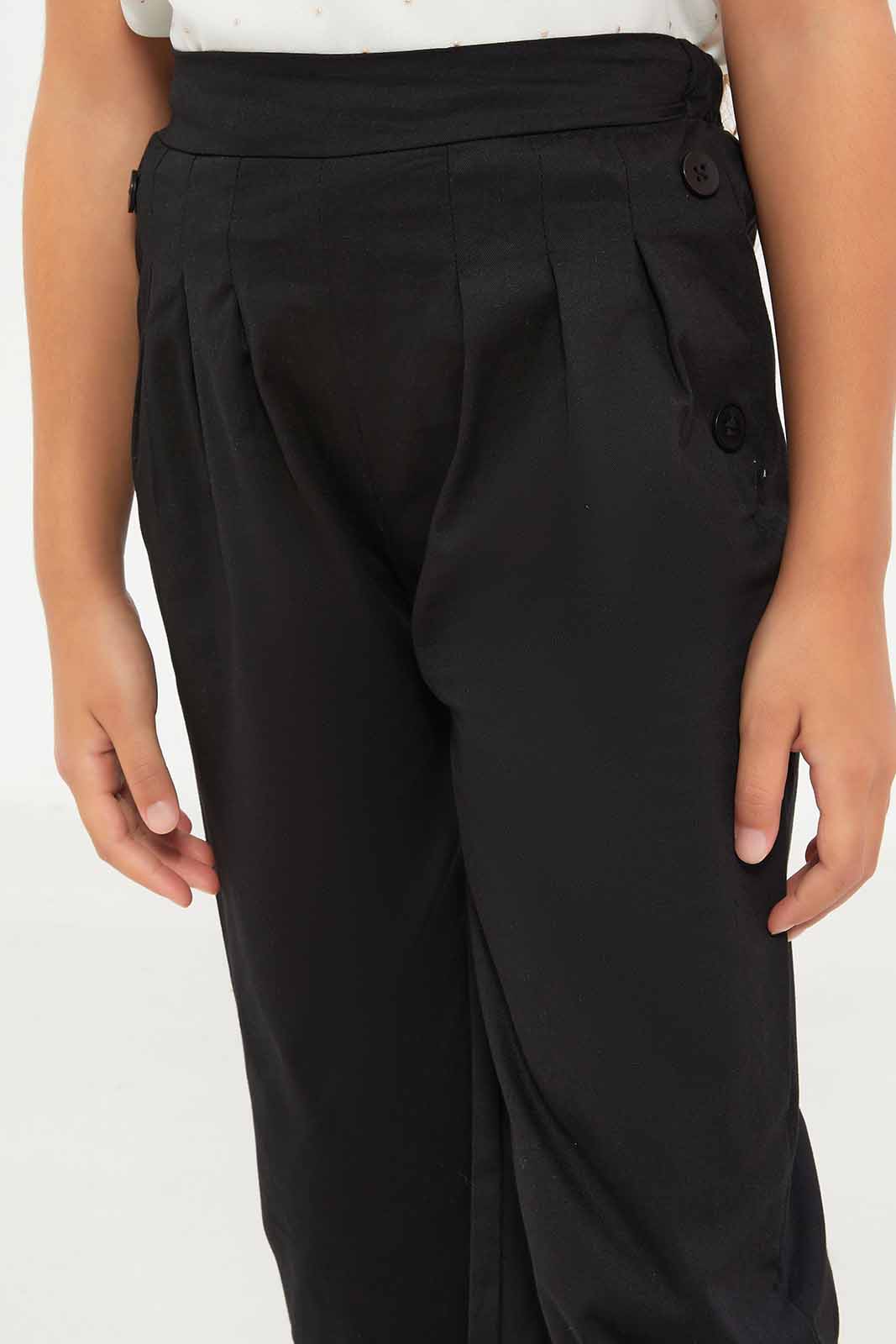 Redtag-Girls-Black-Relaxed-Trouser-Category:Trousers,-Colour:Black,-Deals:New-In,-Dept:Girls,-Filter:Girls-(2-to-8-Yrs),-GIR-Trousers,-New-In-GIR-APL,-Non-Sale,-S23A,-Section:Girls-(0-to-14Yrs)-Girls-2 to 8 Years