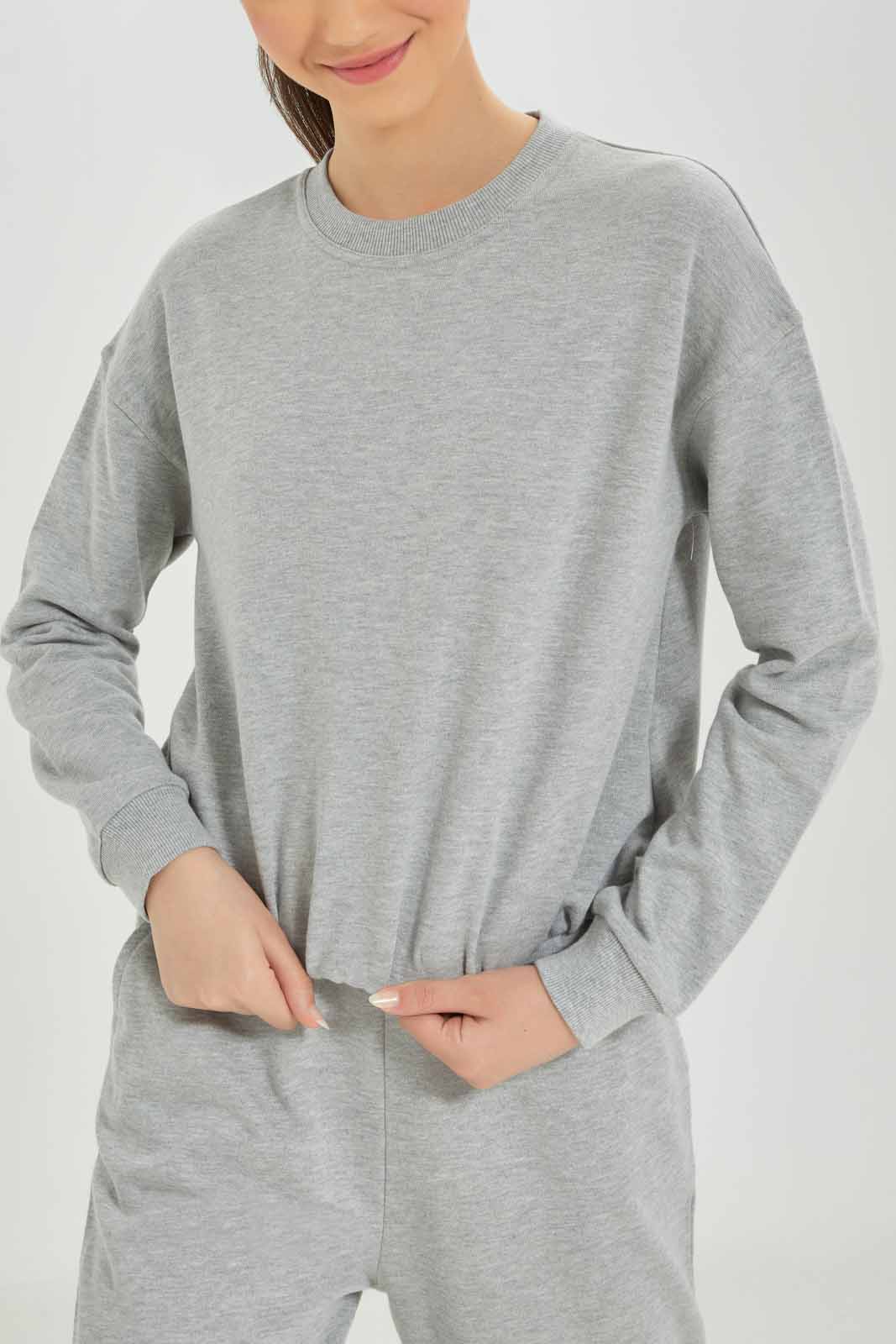 Redtag-Girls-Grey-Melange-Elastic-Hem-Sweatshirts-Category:Sweatshirts,-Colour:Grey,-Deals:New-In,-Dept:Girls,-Filter:Senior-Girls-(8-to-14-Yrs),-GSR-Sweatshirts,-New-In-GSR-APL,-Non-Sale,-S23A,-Section:Girls-(0-to-14Yrs)-Senior-Girls-9 to 14 Years