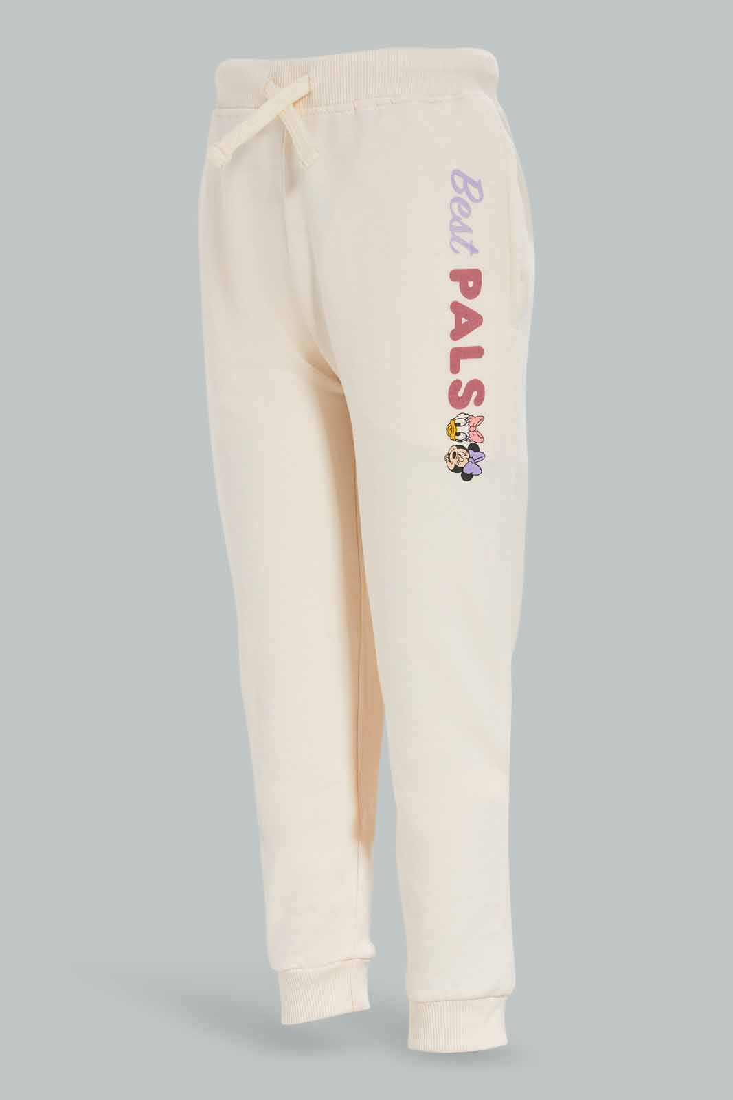 Redtag-Girls-Beige-Minnie-&-Friends-Jogger-Category:Joggers,-CHA,-Colour:Beige,-Deals:New-In,-Dept:Girls,-Filter:Girls-(2-to-8-Yrs),-GIR-Joggers,-New-In-GIR-APL,-Non-Sale,-S23A,-Section:Girls-(0-to-14Yrs),-TBL-Girls-2 to 8 Years