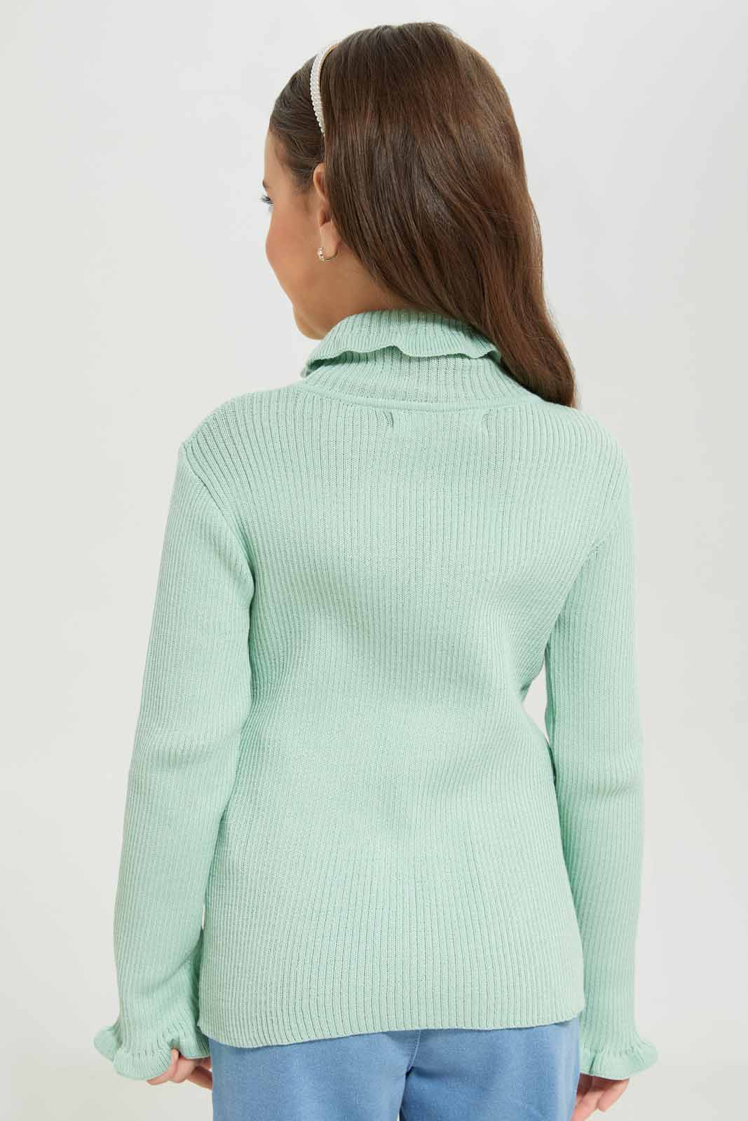 Redtag-Girls-Green-Pullover-Category:Pullovers,-Colour:Green,-Deals:New-In,-Dept:Girls,-Filter:Girls-(2-to-8-Yrs),-GIR-Pullovers,-New-In-GIR-APL,-Non-Sale,-S23A,-Section:Girls-(0-to-14Yrs),-TBL-Girls-2 to 8 Years