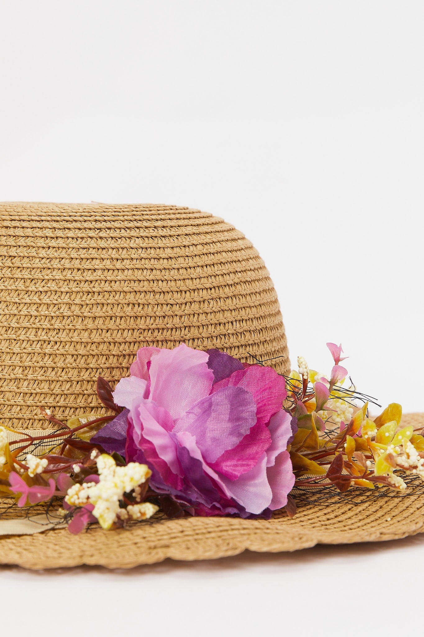 Redtag-Beige-Floral-Embellished-Hat-Category:Caps-&-Hats,-Colour:Beige,-Deals:New-In,-Dept:Ladieswear,-Filter:Women's-Accessories,-H1:ACC,-H2:LAD,-H3:LAA,-H4:FAA,-New-In,-New-In-Women-ACC,-Non-Sale,-S23A,-Season:S23B,-Section:Women,-Style:HATS,-Women-Caps-&-Hats-Women-