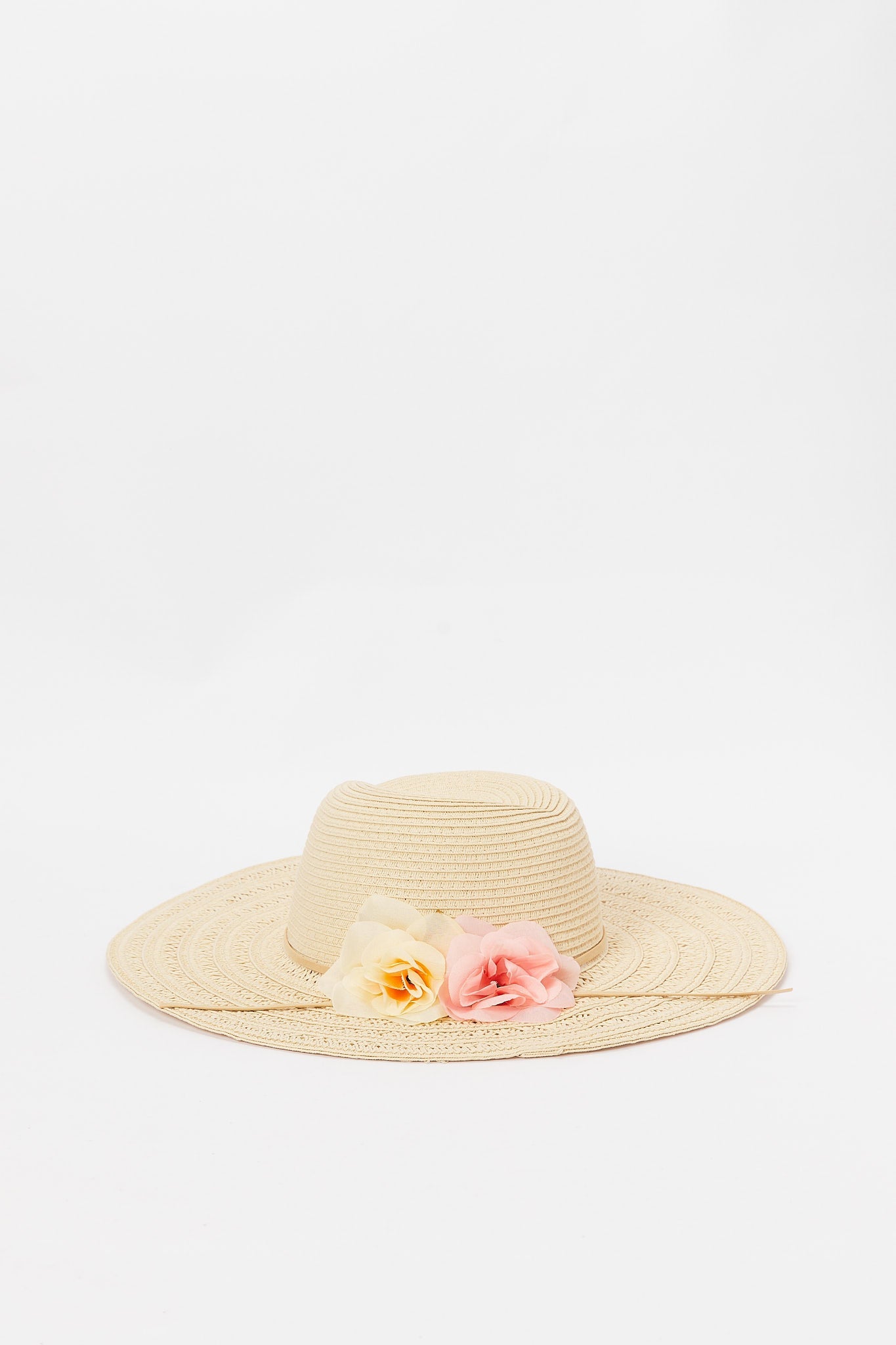 Redtag-Beige-Floral-Embellished-Hat-Category:Caps-&-Hats,-Colour:Beige,-Deals:New-In,-Dept:Ladieswear,-Filter:Women's-Accessories,-H1:ACC,-H2:LAD,-H3:LAA,-H4:FAA,-New-In,-New-In-Women-ACC,-Non-Sale,-S23A,-Season:S23B,-Section:Women,-Style:HATS,-Women-Caps-&-Hats-Women-
