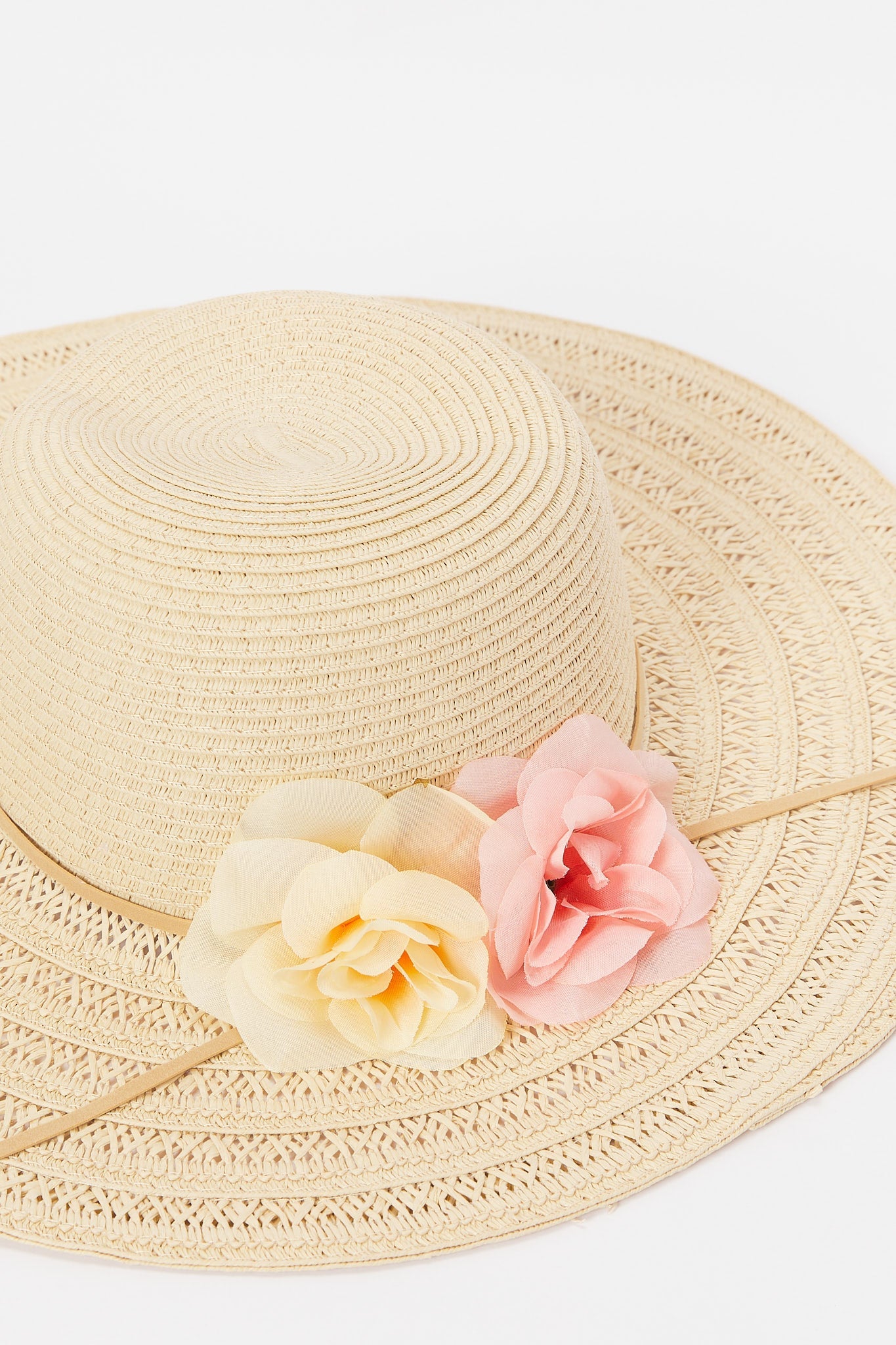Redtag-Beige-Floral-Embellished-Hat-Category:Caps-&-Hats,-Colour:Beige,-Deals:New-In,-Dept:Ladieswear,-Filter:Women's-Accessories,-H1:ACC,-H2:LAD,-H3:LAA,-H4:FAA,-New-In,-New-In-Women-ACC,-Non-Sale,-S23A,-Season:S23B,-Section:Women,-Style:HATS,-Women-Caps-&-Hats-Women-