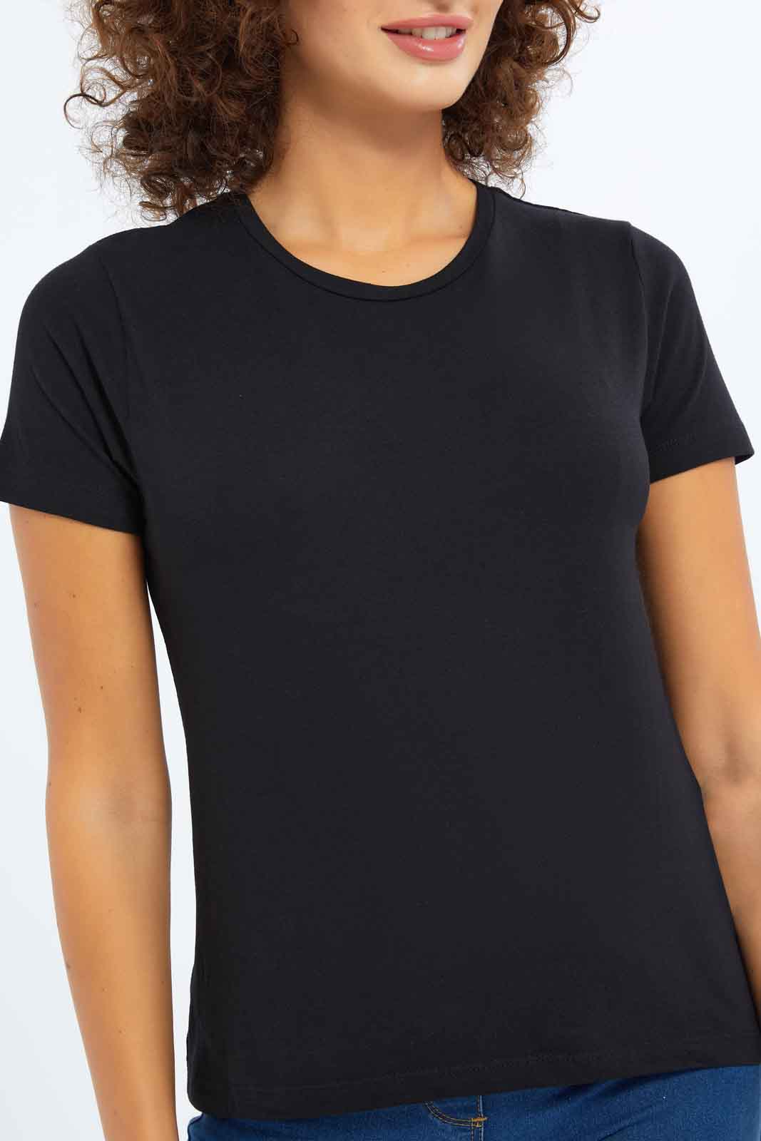 Redtag-Women-Black-Short-Sleeve-Crew-Neck-T-Shirt-Category:T-Shirts,-Colour:Black,-Deals:New-In,-Dept:Ladieswear,-Filter:Women's-Clothing,-New-In-Women-APL,-Non-Sale,-S23A,-Section:Women,-TBL,-Women-T-Shirts-Women's-