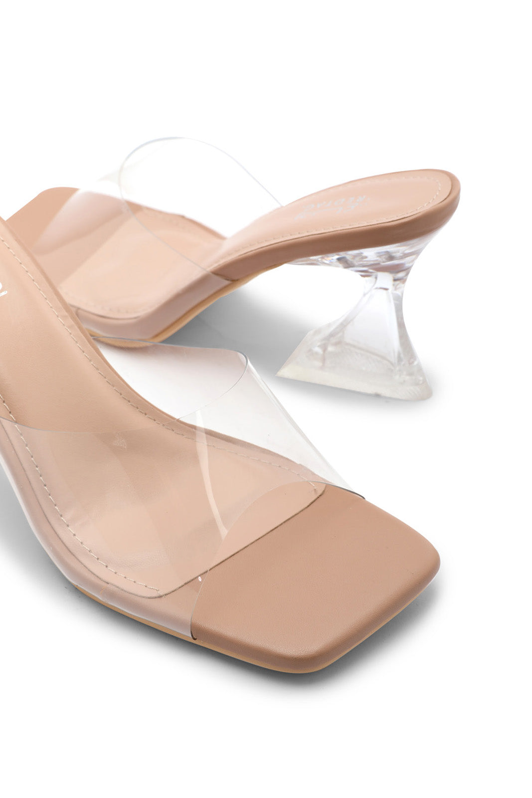 Redtag-White-Vinyl-Mule-With-Perspex-Heel-Category:Sandals,-Colour:Beige,-Deals:New-In,-Filter:Women's-Footwear,-LEC-Sandals,-N/A,-New-In-Women-FOO,-Non-Sale,-S23A,-Section:Women-Women's-