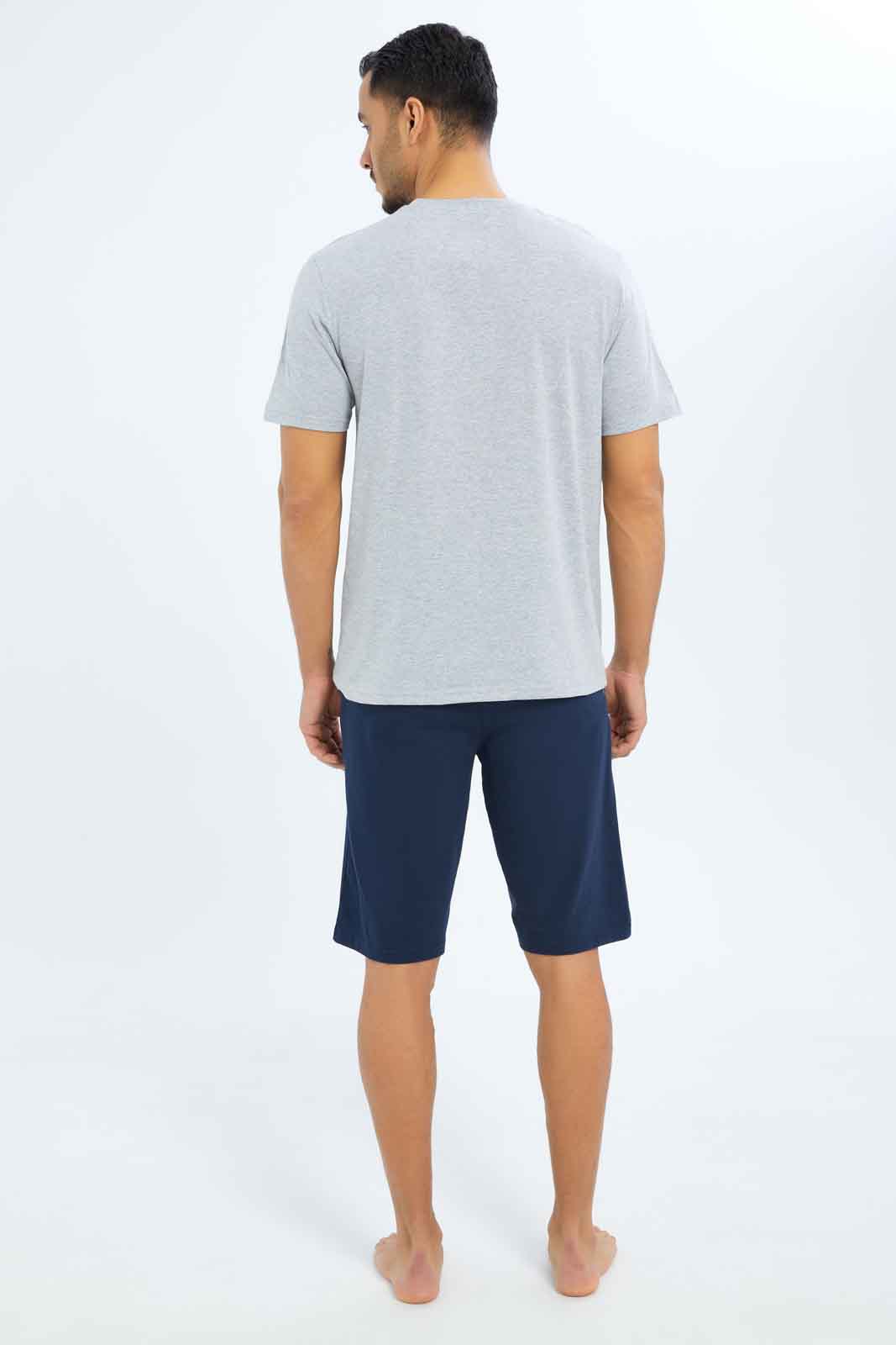 Redtag-Men-Slate-Grey-T-Shirt-&-Navy-Shorts-Pyjama-Sets-Category:Pyjama-Sets,-Colour:Charcoal,-Deals:New-In,-Dept:Menswear,-Filter:Men's-Clothing,-Men-Pyjama-Sets,-New-In-Men-APL,-Non-Sale,-S23B,-Section:Men-Men's-