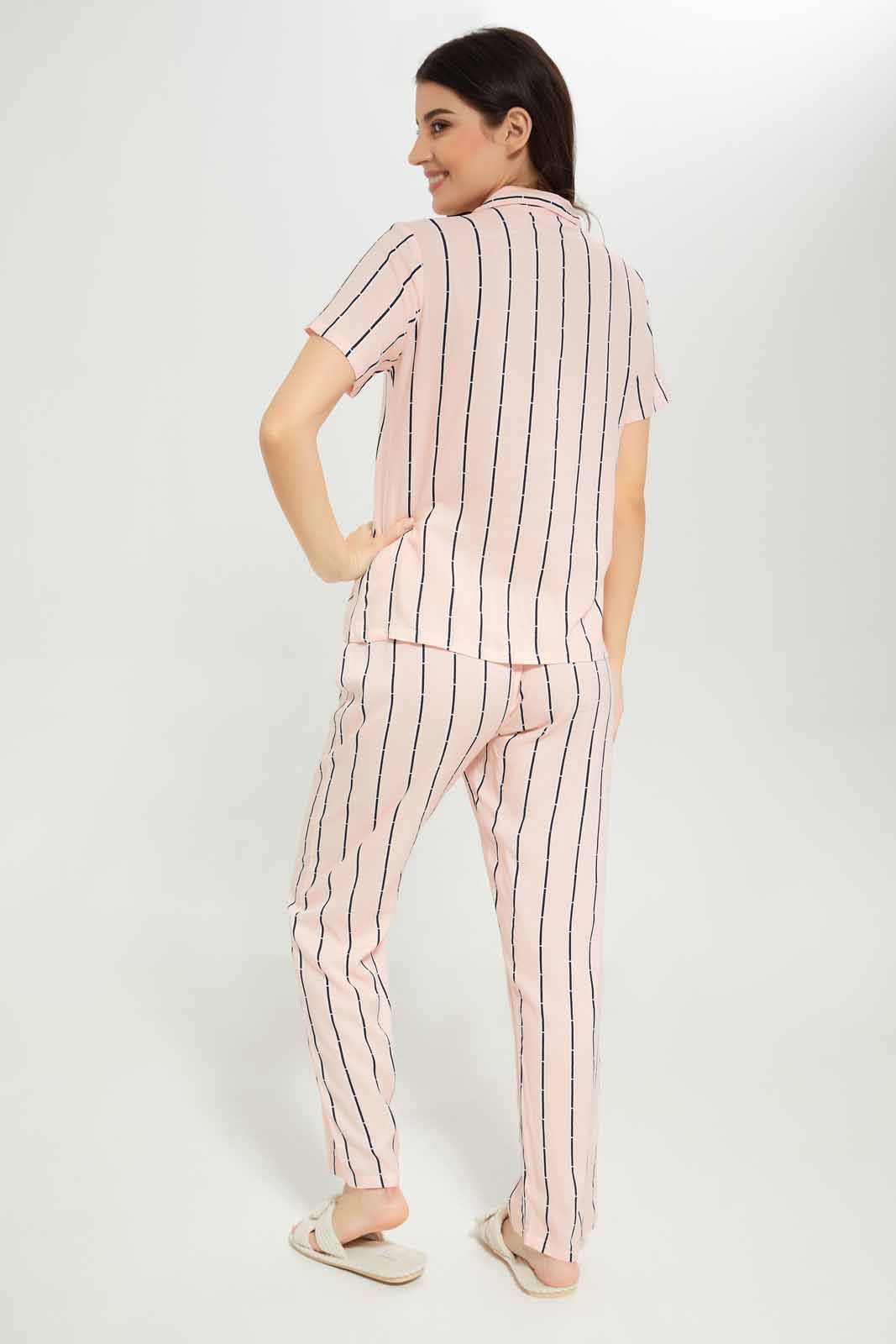 Redtag-Women-Assorted-Short-Sleeves-Printed-Pyjama-Set-Category:Pyjama-Sets,-Colour:Assorted,-Deals:New-In,-Dept:Ladieswear,-Filter:Women's-Clothing,-New-In-Women-APL,-Non-Sale,-S23A,-Section:Women,-Women-Pyjama-Sets--