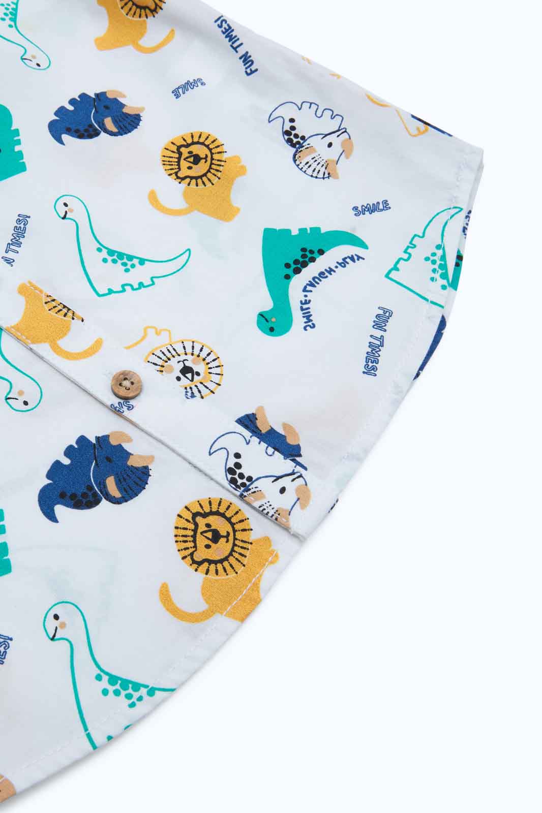 Redtag-Boys-Cream-Aop-Dino-Shirt-Category:Shirts,-Colour:Cream,-Deals:2-FOR-69,-Deals:New-In,-Dept:Boys,-Filter:Infant-Boys-(3-to-24-Mths),-INB-Shirts,-MQN,-New-In-INB-APL,-Non-Sale,-S23B,-Section:Boys-(0-to-14Yrs)-Infant-Boys-3 to 24 Months