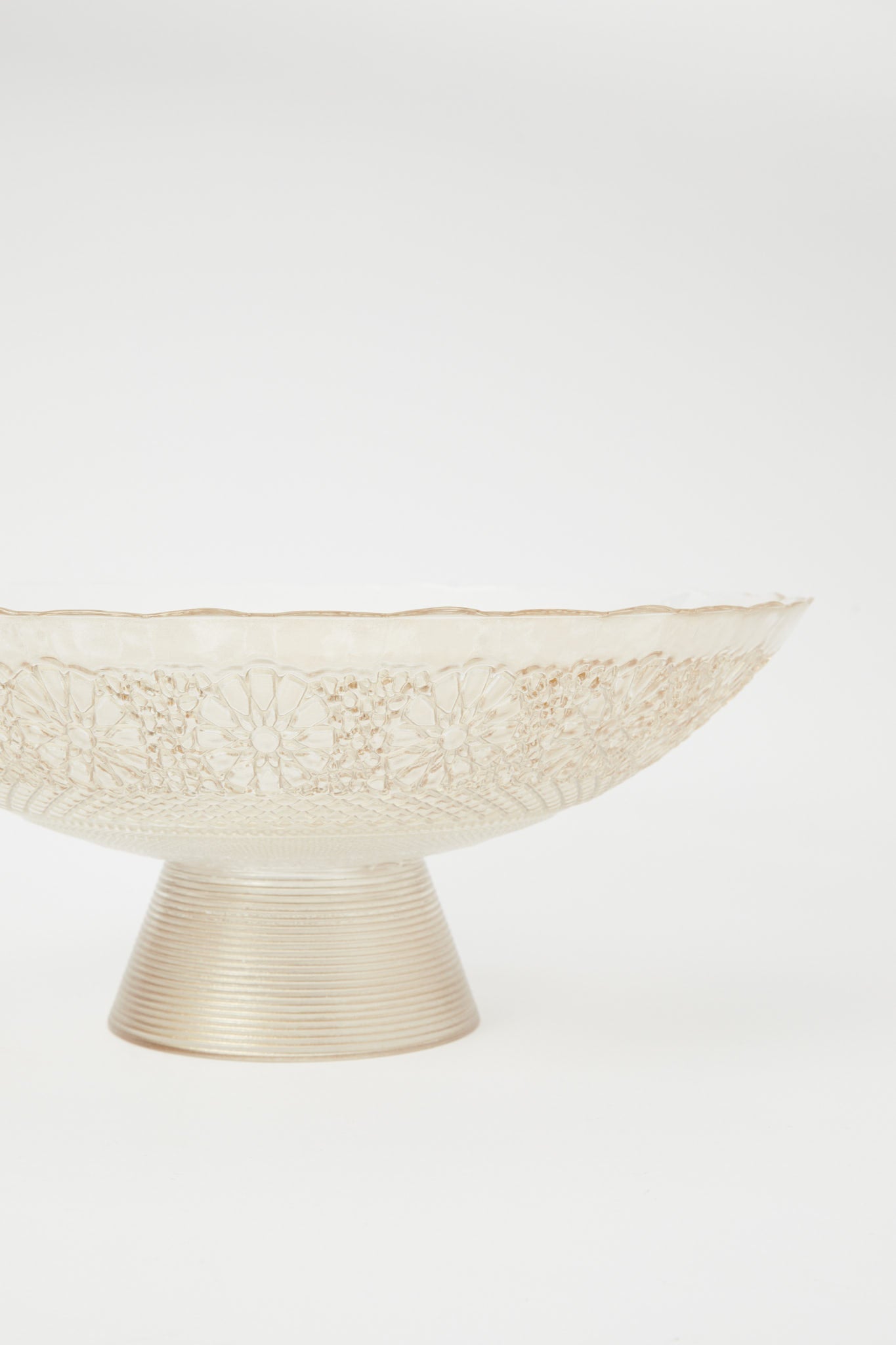 Redtag-Gold-Geomatric-Glass-Pedestal-Bowl-Category:Bowls,-Colour:Gold,-Deals:New-In,-Dept:Home,-Filter:Home-Dining,-H1:HMW,-H2:DIN,-H3:CRC,-H4:CSN,-HMW-DIN-Crockery,-New-In-HMW-DIN,-Non-Sale,-Promo:JULIETTE,-RMD,-S23B,-Season:S23B,-Section:Homewares,-Style:GOLDBAND-Home-Dining-