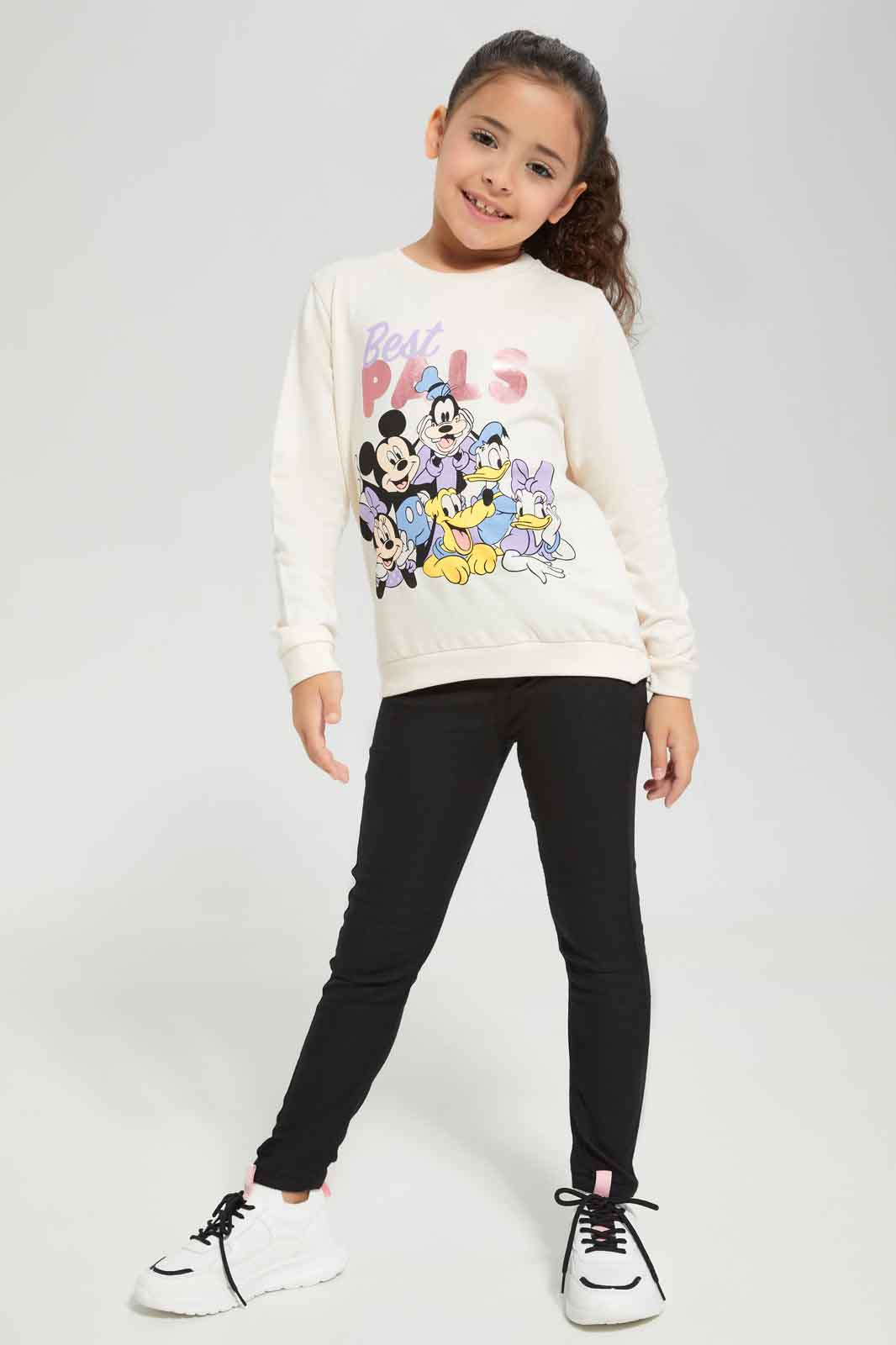 Redtag-Girls-Beige-Minnie-&-Friends-Sweatshirt-Category:Sweatshirts,-CHA,-Colour:Beige,-Deals:New-In,-Dept:Girls,-Filter:Girls-(2-to-8-Yrs),-GIR-Sweatshirts,-New-In-GIR-APL,-Non-Sale,-S23A,-Section:Girls-(0-to-14Yrs),-TBL-Girls-2 to 8 Years