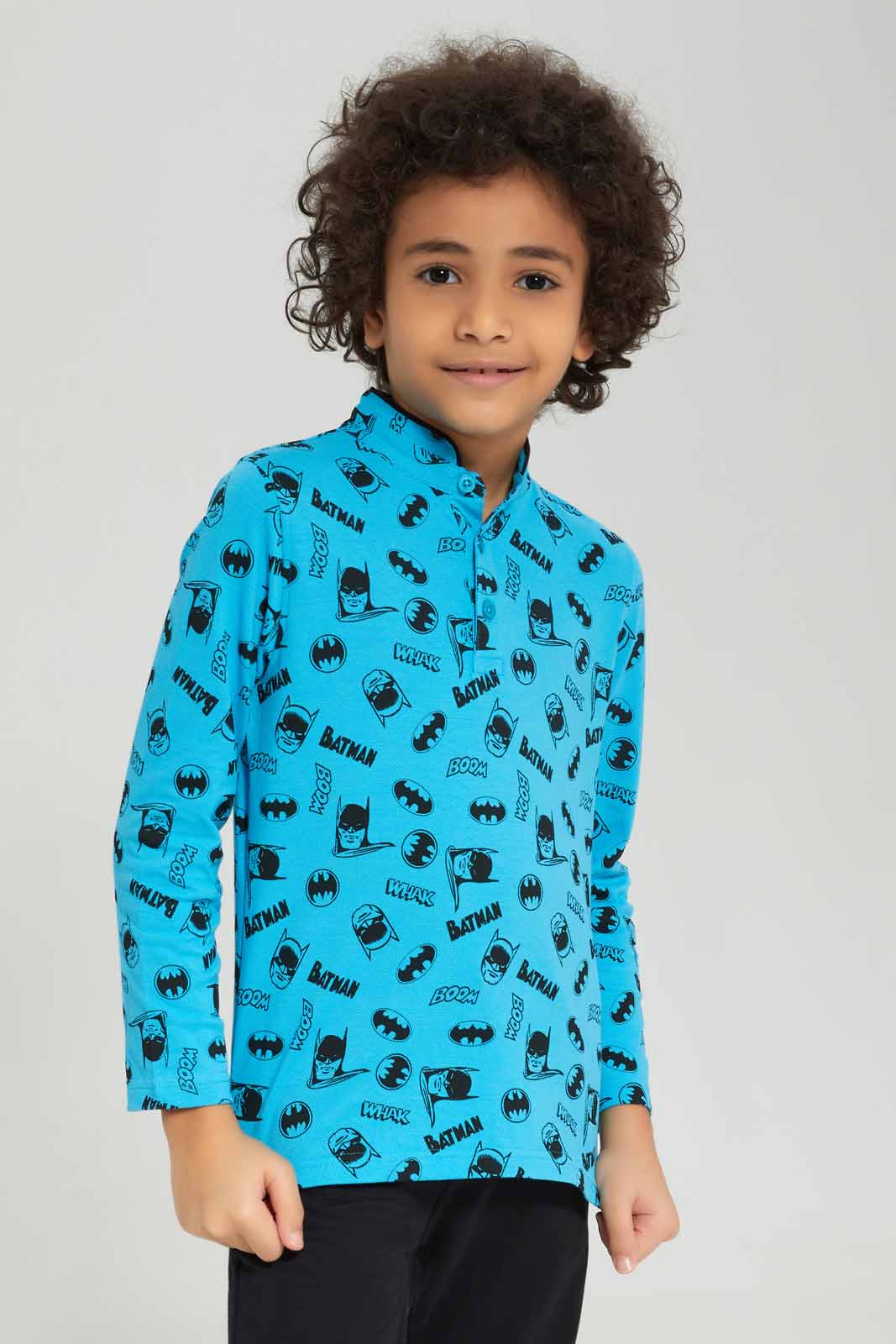 Redtag-Boys-Blue-Long-Sleeve-Batman-Aop-Character-Polo-Shirt-BOY-Polo-T-Shirts,-Category:Polo-T-Shirts,-CHA,-Colour:Blue,-Deals:New-In,-Dept:Boys,-Filter:Boys-(2-to-8-Yrs),-New-In-BOY-APL,-Non-Sale,-S23A,-Section:Boys-(0-to-14Yrs),-TBL-Boys-2 to 8 Years