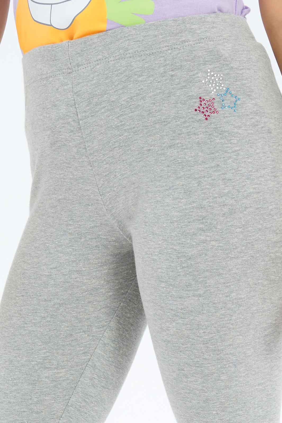 Redtag-Girls-Grey-Legging-With-Rhine-Stone-Category:Leggings,-Colour:Grey,-Deals:New-In,-Dept:Girls,-Filter:Girls-(2-to-8-Yrs),-GIR-Leggings,-New-In-GIR-APL,-Non-Sale,-S23A,-Section:Girls-(0-to-14Yrs),-TBL-Girls-2 to 8 Years