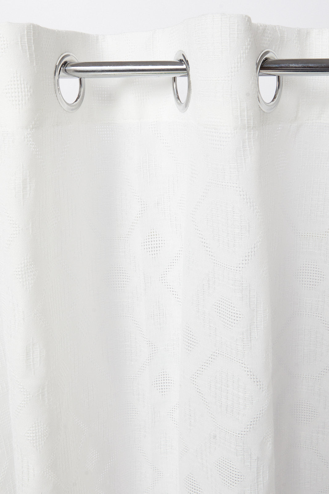 White Textured Sheer Curtain