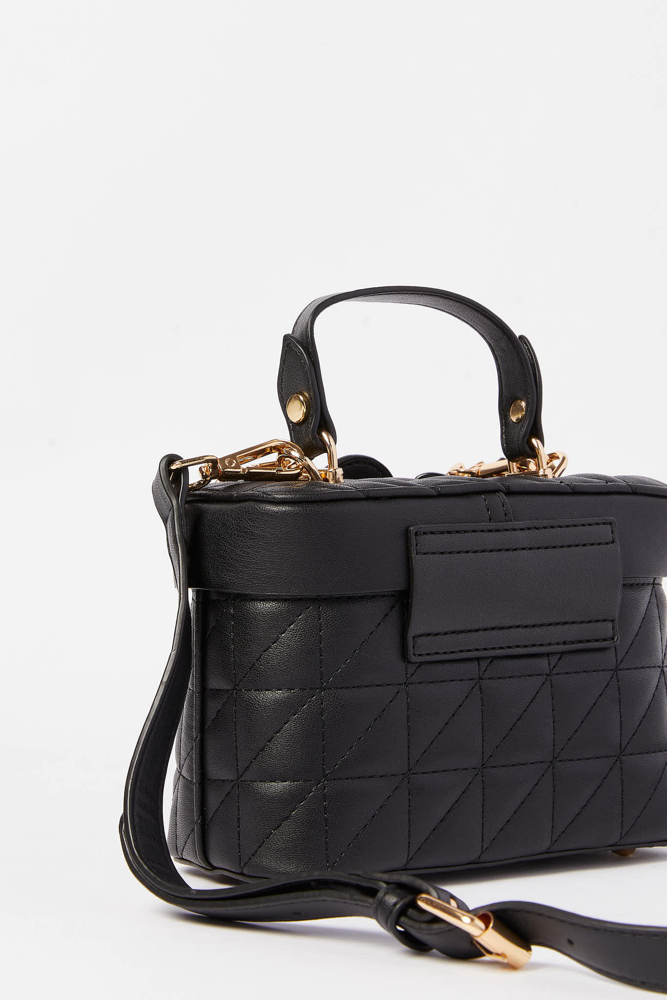 Redtag-Quilted-Box-Bag-Category:Bags,-Colour:Black,-Dept:Ladieswear,-Filter:Women's-Accessories,-New-In,-New-In-Women-ACC,-Non-Sale,-S23A,-Section:Women,-Women-Bags-Women-