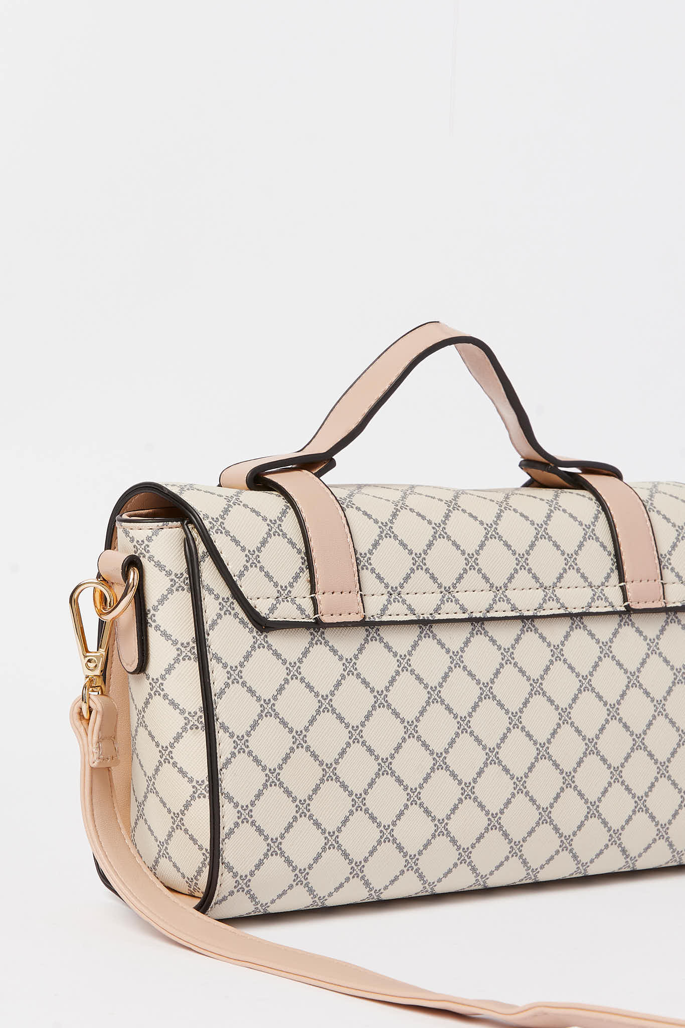Redtag-Beige-Monogram-Cross-Body-Bag-Category:Bags,-Colour:Beige,-Dept:Ladieswear,-Filter:Women's-Accessories,-New-In,-New-In-Women-ACC,-Non-Sale,-S23A,-Section:Women,-Women-Bags-Women-
