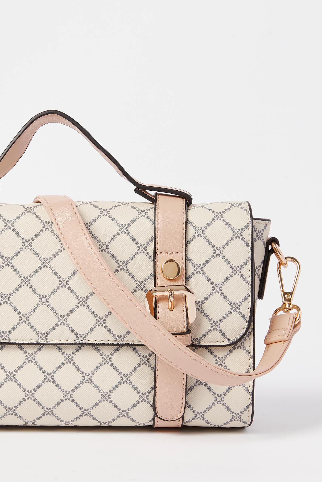 Redtag-Beige-Monogram-Cross-Body-Bag-Category:Bags,-Colour:Beige,-Dept:Ladieswear,-Filter:Women's-Accessories,-New-In,-New-In-Women-ACC,-Non-Sale,-S23A,-Section:Women,-Women-Bags-Women-