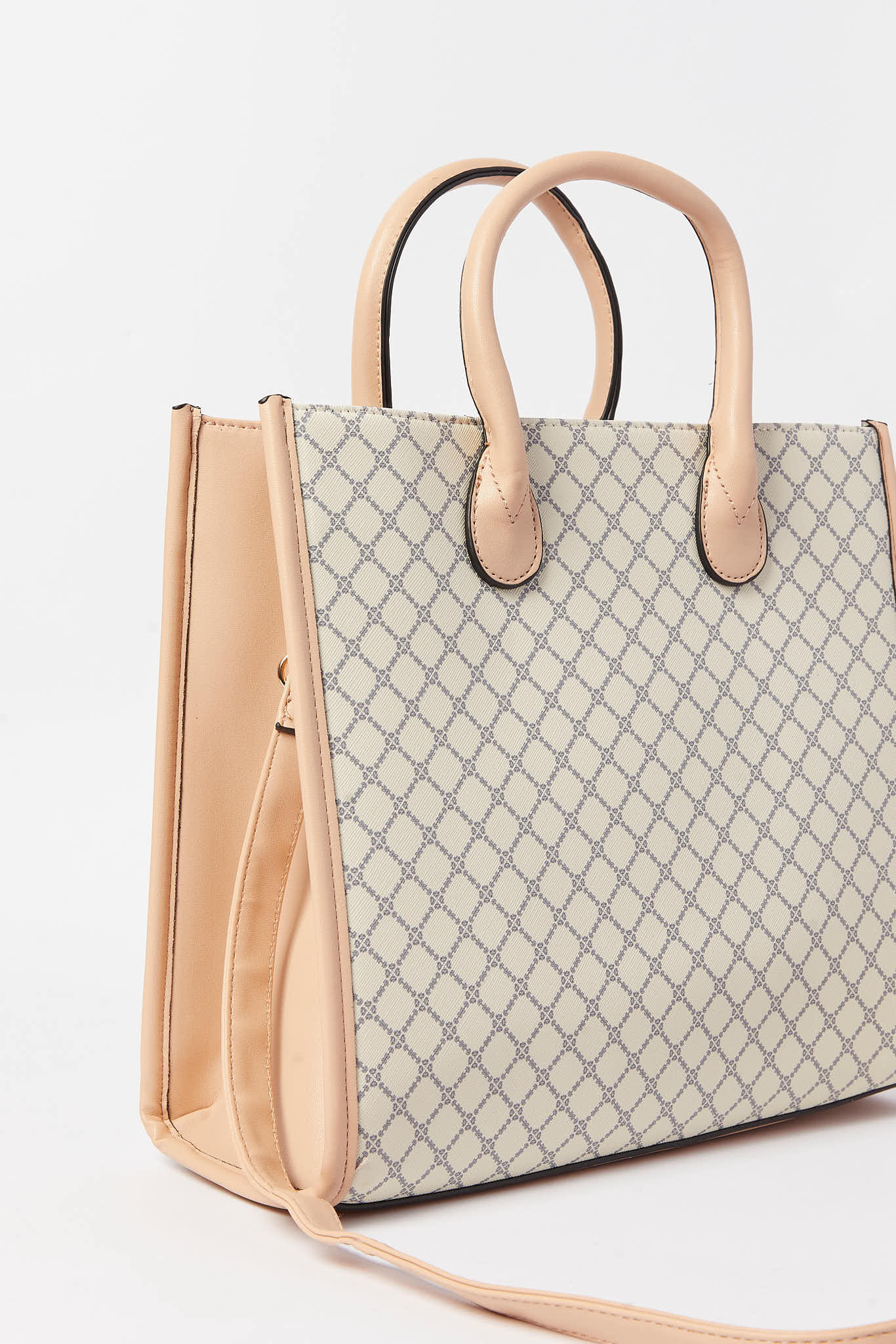 Redtag-Beige-Monogram-Tote-Bag-Category:Bags,-Colour:Beige,-Dept:Ladieswear,-Filter:Women's-Accessories,-New-In,-New-In-Women-ACC,-Non-Sale,-S23A,-Section:Women,-Women-Bags-Women-