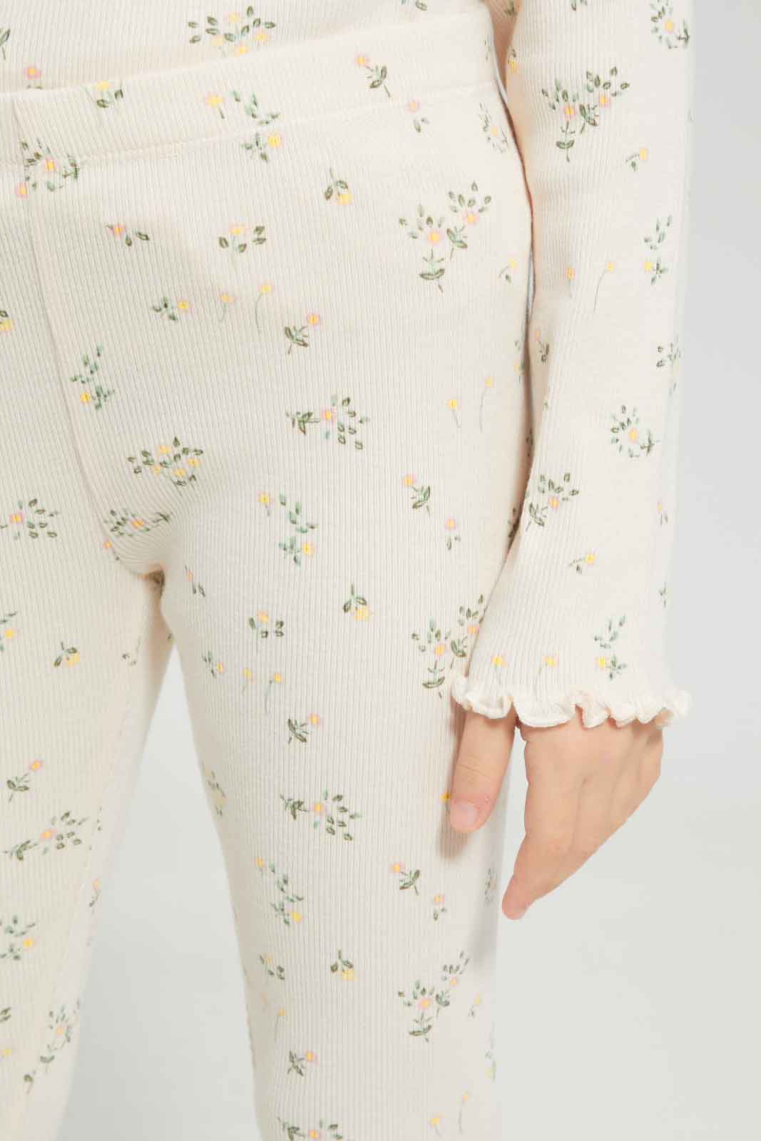 Redtag-Girls-Beige-Rib-Legging-Category:Leggings,-Colour:Beige,-Deals:New-In,-Dept:Girls,-Filter:Girls-(2-to-8-Yrs),-GIR-Leggings,-New-In-GIR-APL,-Non-Sale,-S23A,-Section:Girls-(0-to-14Yrs),-TBL-Girls-2 to 8 Years