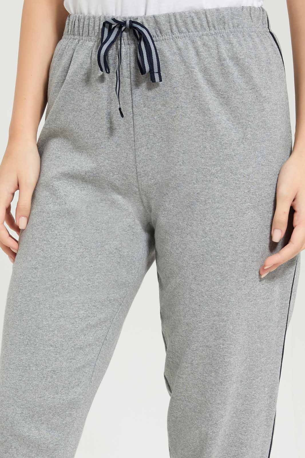 Women Grey Solid Pajama Bottom