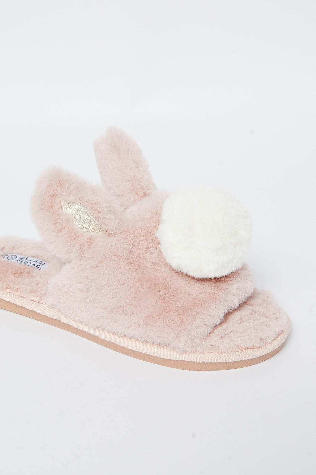 Redtag-Pink-Pom-Pom-Slipper-Category:Slippers,-Colour:Pink,-Deals:New-In,-Filter:Women's-Footwear,-N/A,-New-In-Women-FOO,-Non-Sale,-S23A,-Section:Women,-Women-Slippers-Women's-