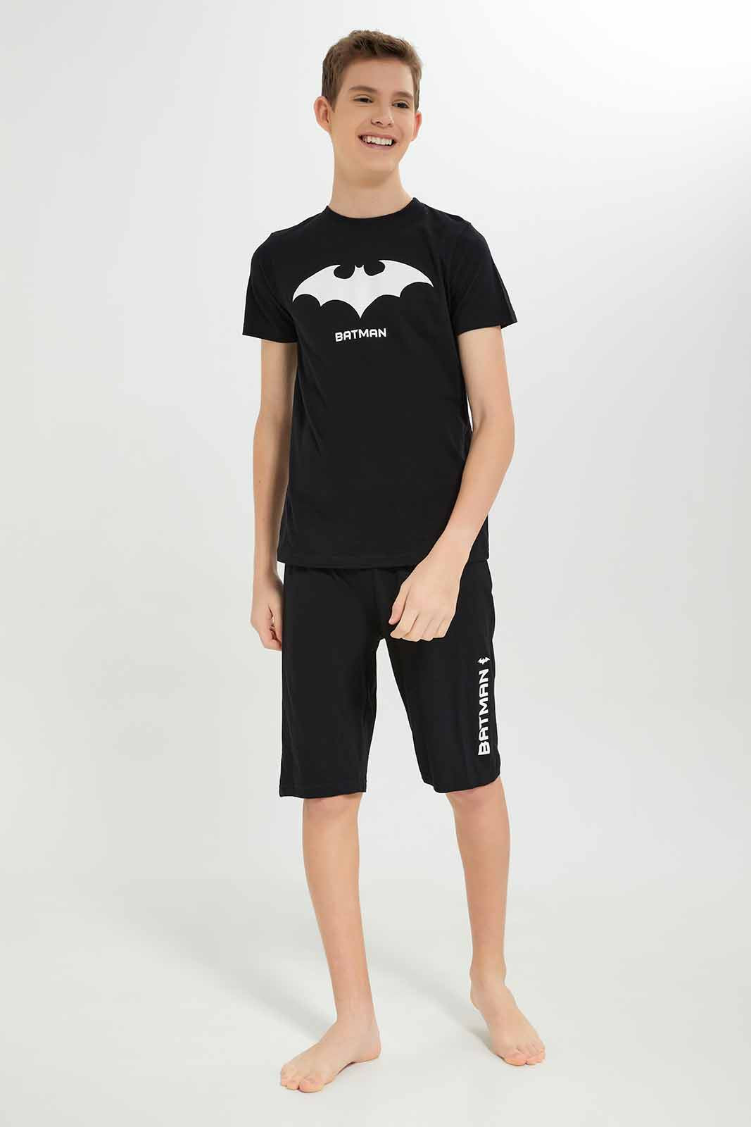 Redtag-Boys-Black-Batman-Nightsuit-BSR-Pyjama-Sets,-Category:Pyjama-Sets,-Colour:Black,-Deals:New-In,-Dept:Boys,-Filter:Senior-Boys-(8-to-14-Yrs),-New-In-BSR-APL,-Non-Sale,-S23A,-Section:Boys-(0-to-14Yrs)-Senior-Boys-9 to 14 Years