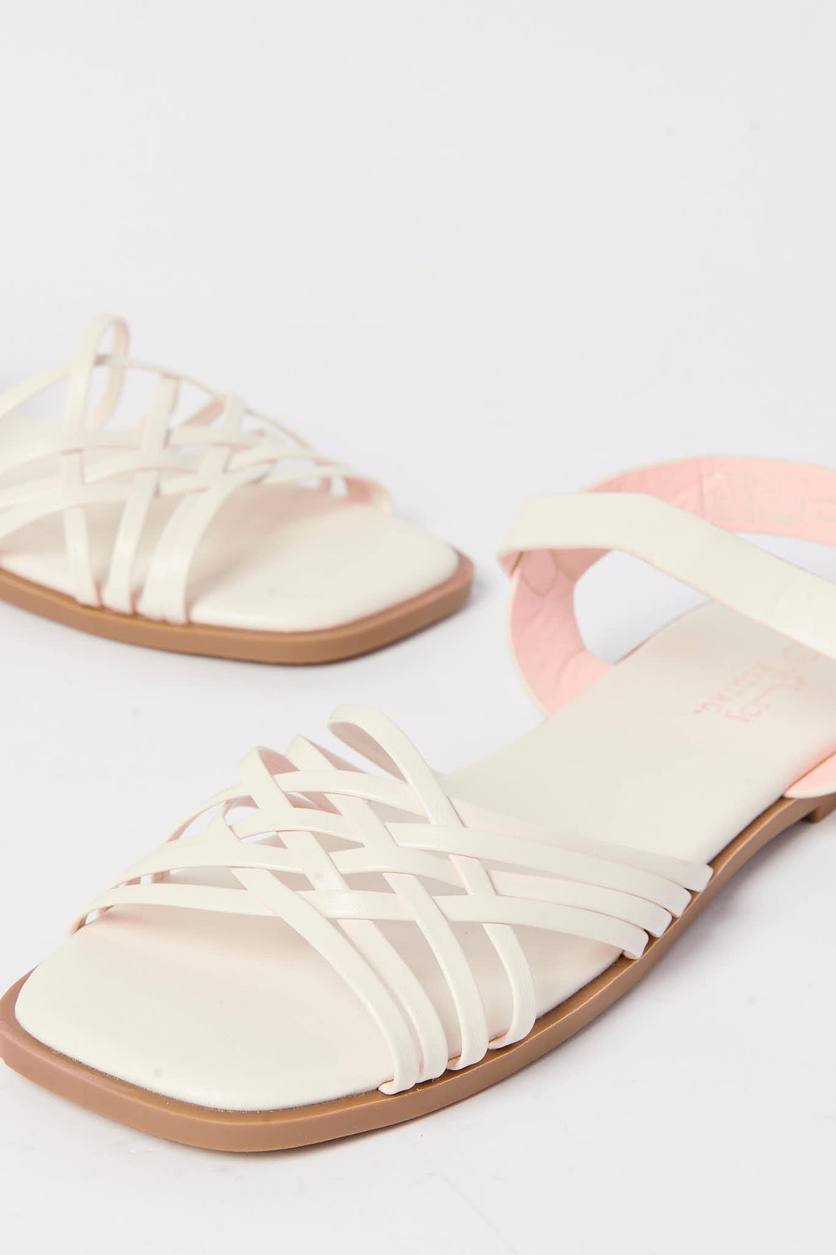 Redtag-Cream-Strap-Sandal-Category:Sandals,-Colour:Cream,-Deals:New-In,-Filter:Girls-Footwear-(5-to-14-Yrs),-GSR-Sandals,-N/A,-New-In-GSR-FOO,-Non-Sale,-S23A,-Section:Girls-(0-to-14Yrs)-Senior-Girls-5 to 14 Years