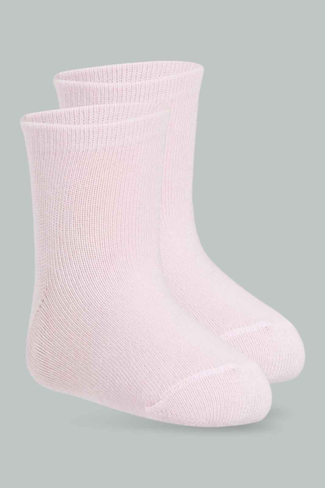 Redtag-Girls-4-Pack-Pink-And-Bule-365,-Category:Socks,-Colour:Apricot,-Deals:New-In,-Filter:Infant-Girls-(3-to-24-Mths),-ING-Socks,-New-In-ING-APL,-Non-Sale,-Section:Girls-(0-to-14Yrs)-Infant-Girls-3 to 24 Months