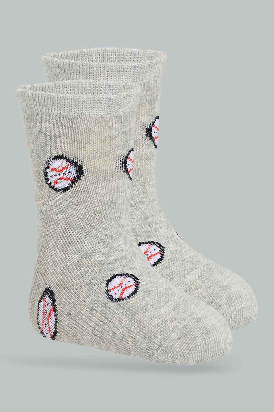 Redtag-Boys-Pack-Of-3-Assorted---Grey,-Dk.-Grey-W/-Football-And-Black-W-23-365,-Category:Socks,-Colour:Black,-Deals:New-In,-Filter:Infant-Boys-(3-to-24-Mths),-INB-Socks,-New-In-INB-APL,-Non-Sale,-Section:Boys-(0-to-14Yrs)-Infant-Boys-3 to 24 Months