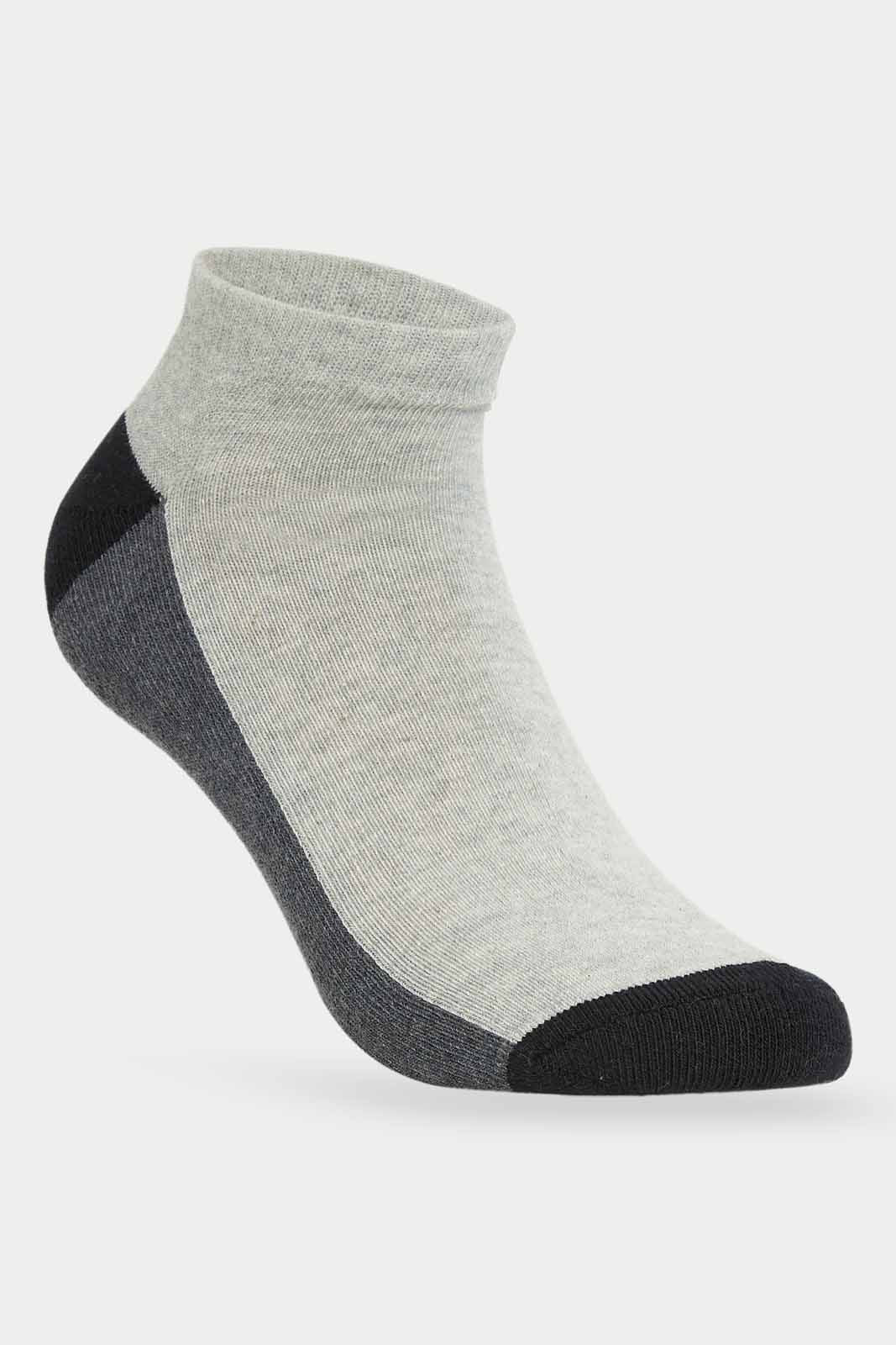 Redtag-Men-White/Grey/Black-1/2-Terry-Ankle-Socks-365,-Category:Socks,-Colour:Assorted,-Deals:New-In,-Dept:Menswear,-Filter:Men's-Clothing,-Men-Socks,-New-In-Men-APL,-Non-Sale,-Section:Men-Men's-