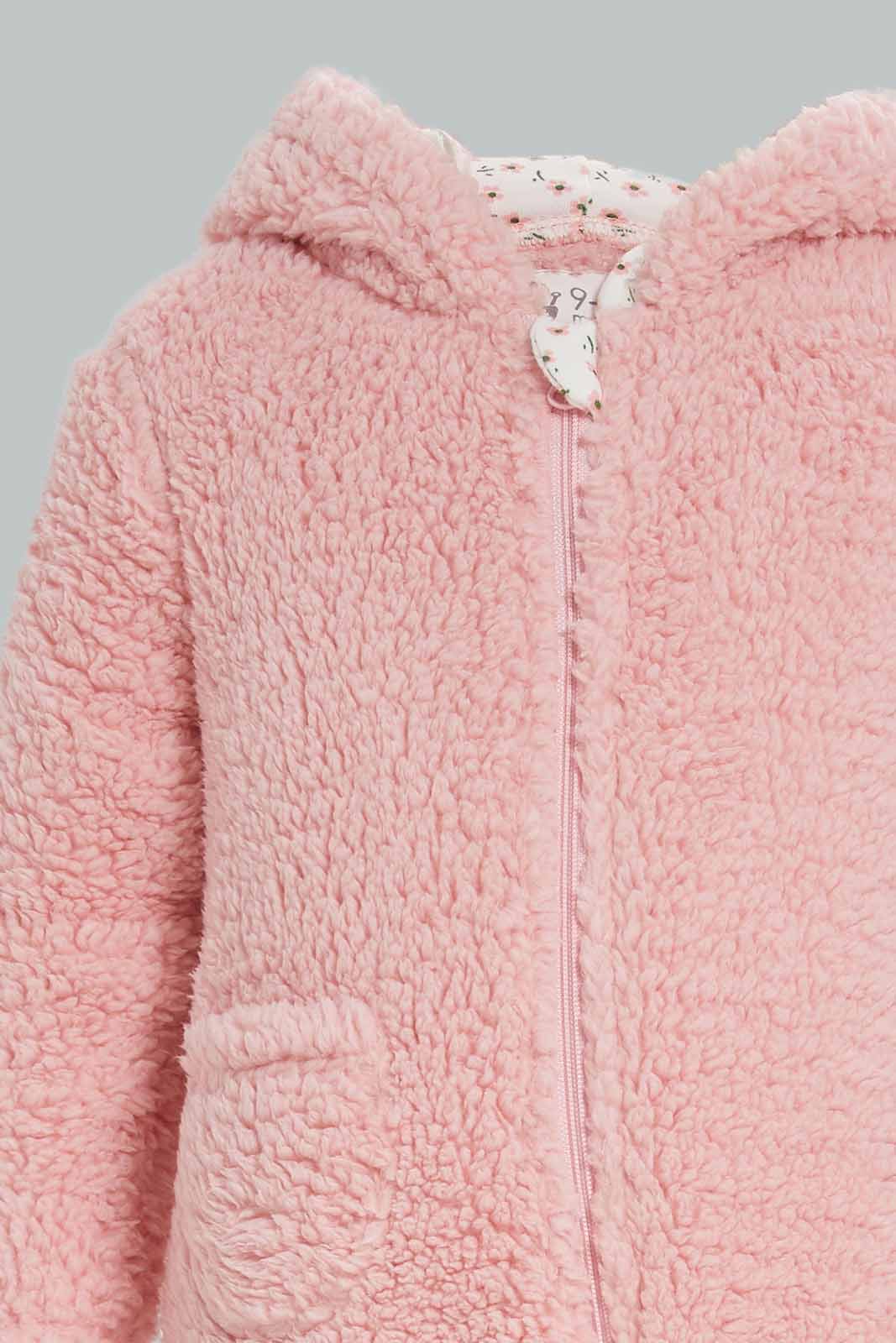 Redtag-Girls-Light-Pink-Faux-Sherling-One-Piece-Suit-Category:Coats,-Colour:Blue,-Deals:New-In,-Dept:New-Born,-EHW,-Filter:Baby-(0-to-12-Mths),-NBG-Coats,-New-In-NBG-APL,-Non-Sale,-S23A,-Section:Boys-(0-to-14Yrs)-Baby-