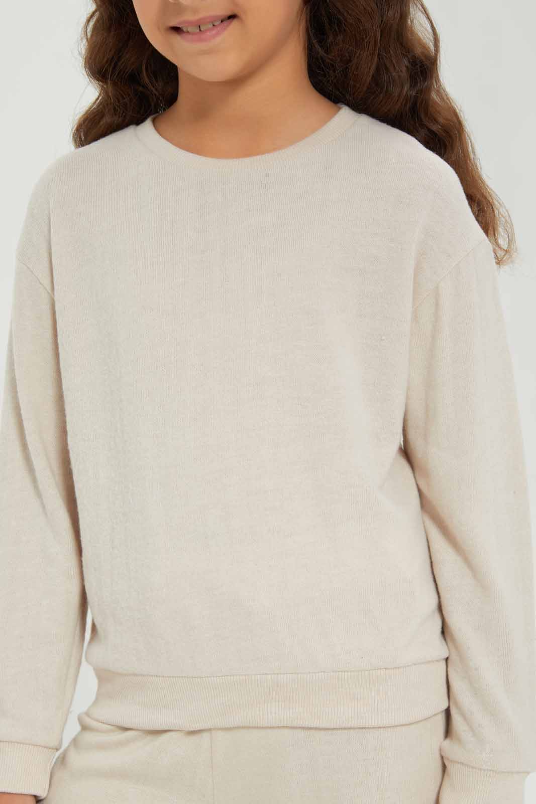 Redtag-Girls-Beige-Sweat-Top-Category:Sweatshirts,-Colour:Beige,-Deals:New-In,-Dept:Girls,-Filter:Girls-(2-to-8-Yrs),-GIR-Sweatshirts,-New-In-GIR-APL,-Non-Sale,-S23A,-Section:Girls-(0-to-14Yrs)-Girls-2 to 8 Years