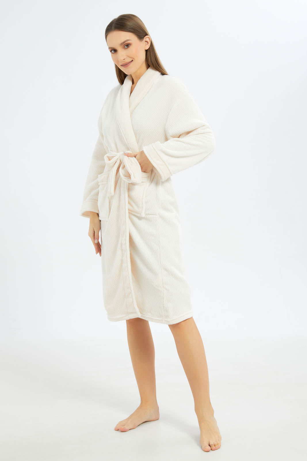 Redtag-Cream-Ultra-Soft-Bathrobe-Category:Robes,-Colour:Cream,-Deals:New-In,-Filter:Home-Bathroom,-HMW-BAC-Robes,-New-In-HMW-BAC,-Non-Sale,-S23A,-Section:Homewares-Home-Bathroom-