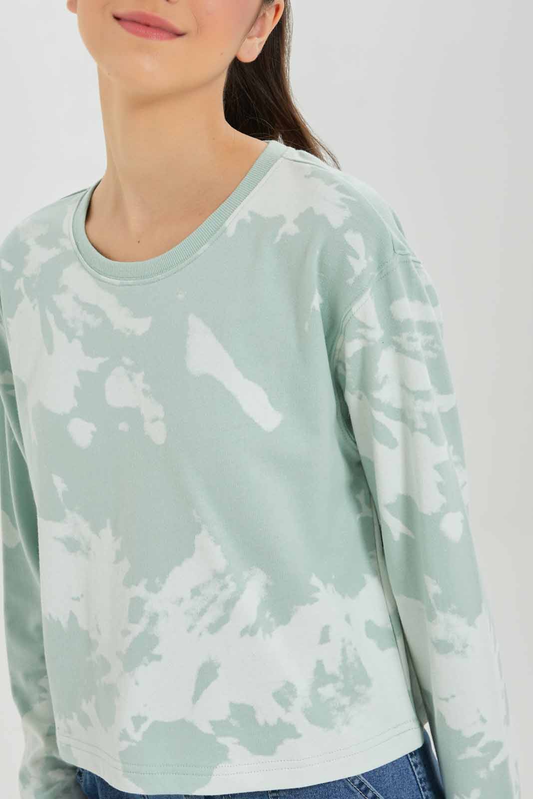 Redtag-Girls-Mint/White-Tie-Dye-T-Shirts-Category:T-Shirts,-Colour:Green,-Deals:New-In,-Dept:Girls,-Filter:Senior-Girls-(8-to-14-Yrs),-GSR-T-Shirts,-New-In-GSR-APL,-Non-Sale,-S23A,-Section:Girls-(0-to-14Yrs)-Senior-Girls-9 to 14 Years