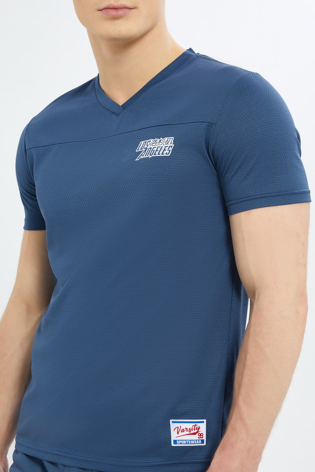 Redtag-Men-Blue-Mesh-Varsity-T-Shirt-Category:T-Shirts,-Colour:Blue,-Deals:New-In,-Dept:Menswear,-Filter:Men's-Clothing,-Men-T-Shirts,-New-In-Men-APL,-Non-Sale,-S23C,-Section:Men-Men's-